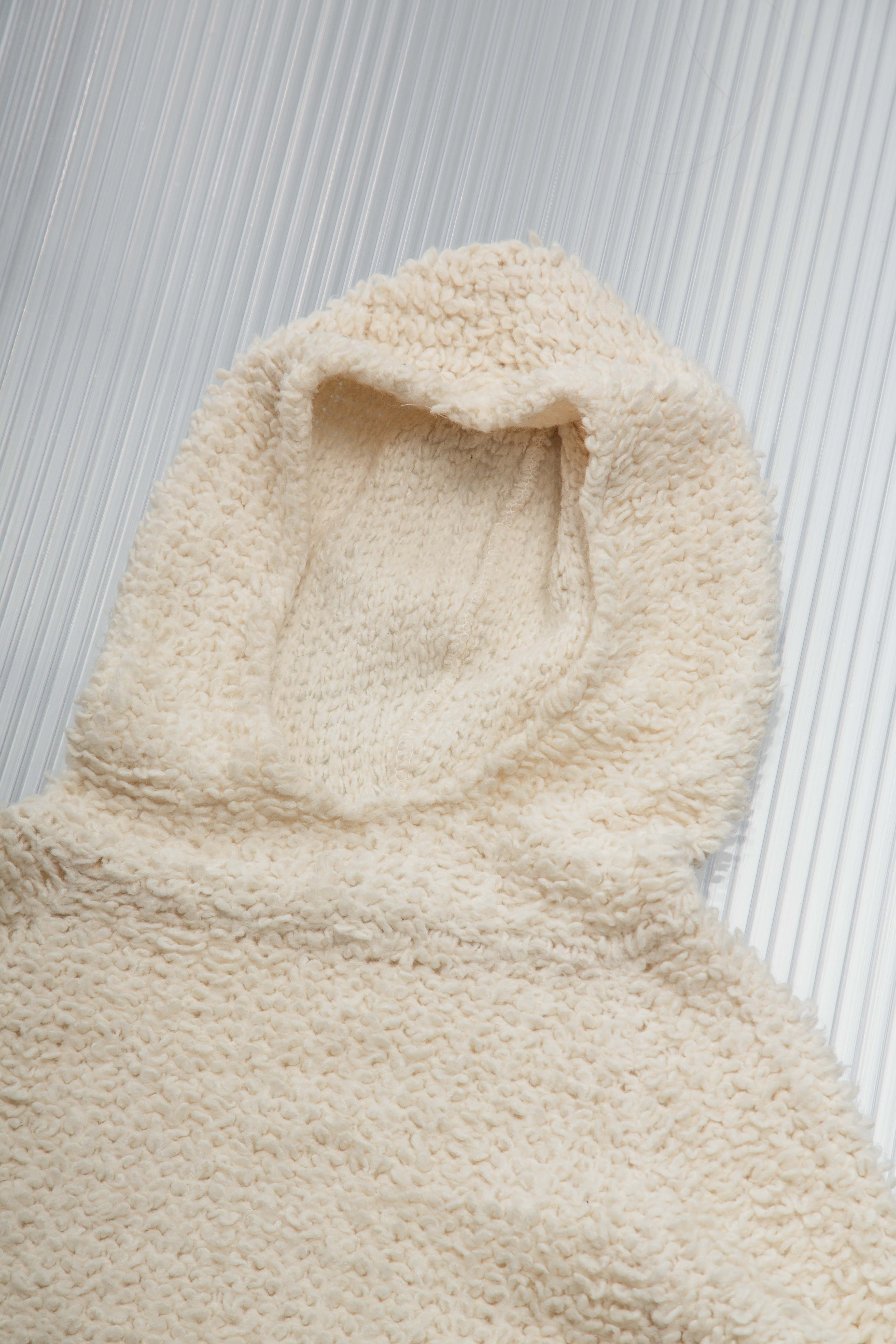 WOOL FUZZY HOODED SWEATER