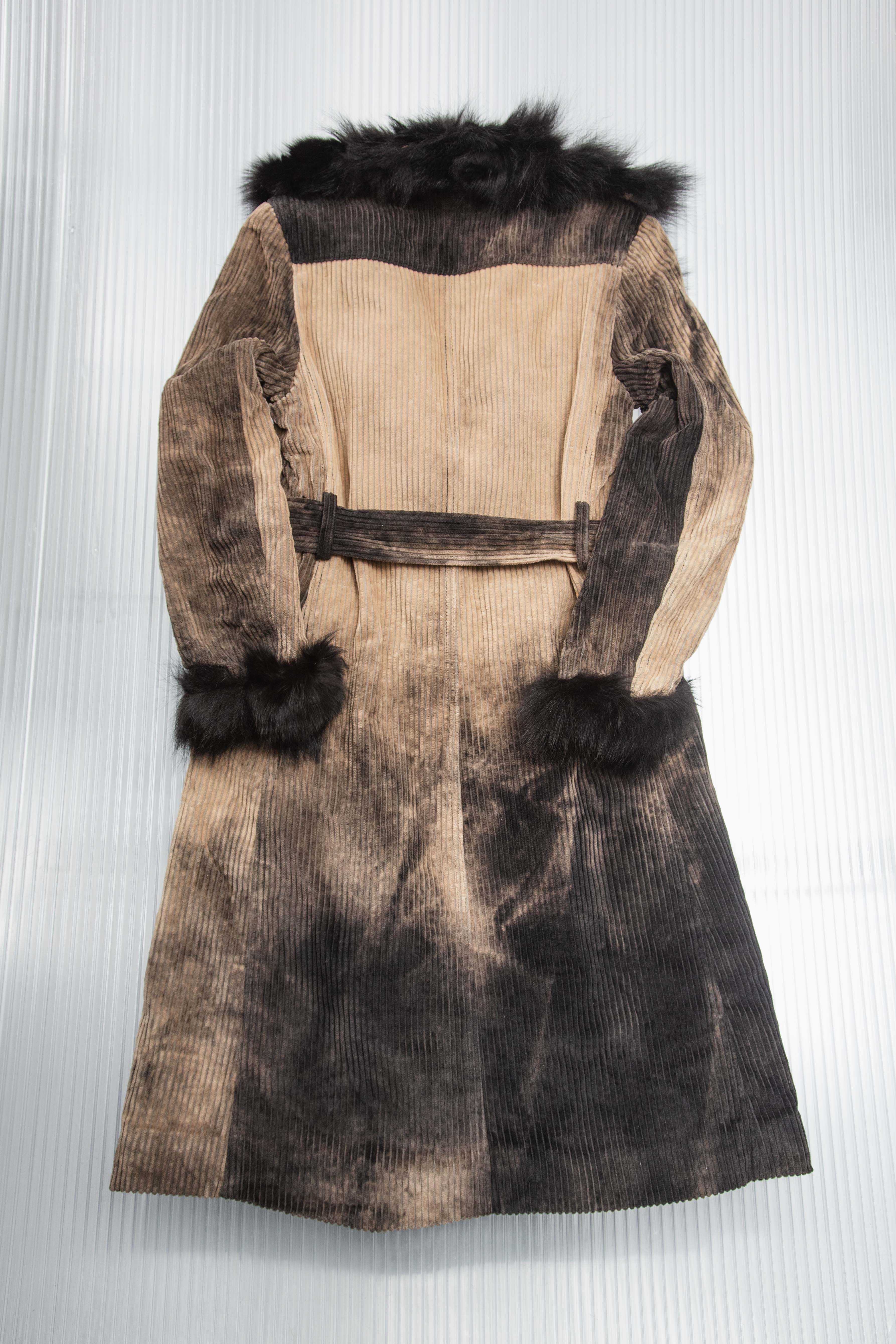 DYED CORDUROY TRENCH FUR JACKET