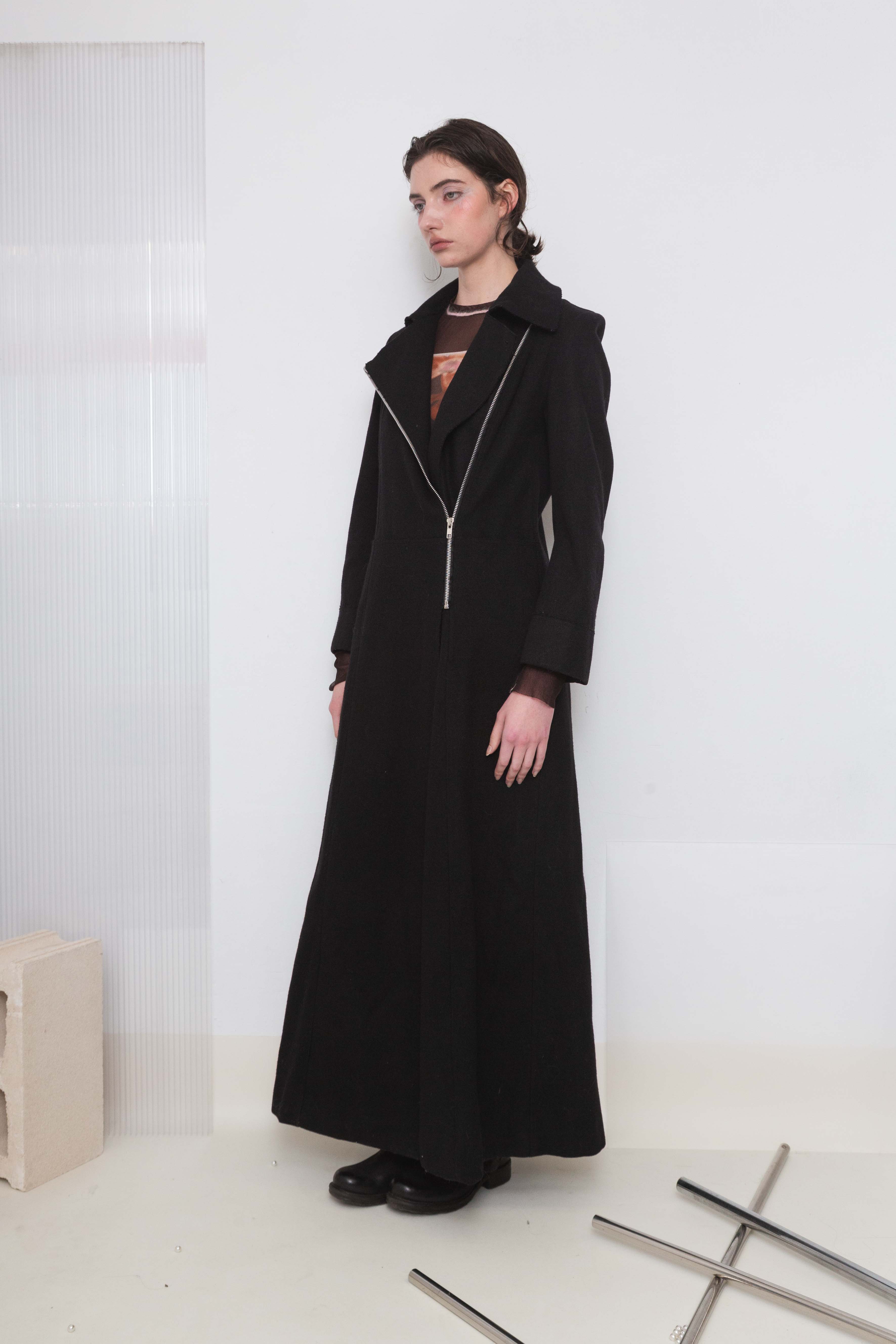 PLEIN SUD WOOL ASYMMETRIC ZIPPED JACKET