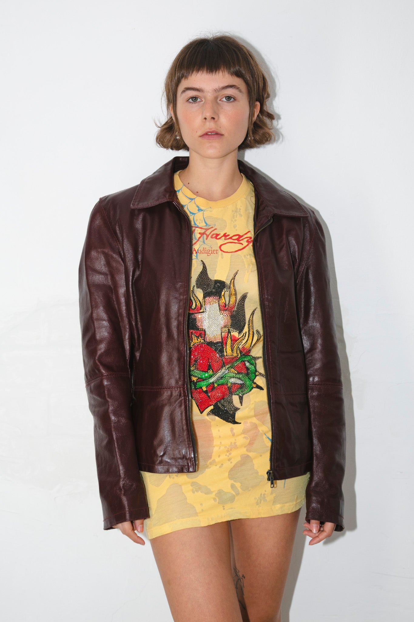 Dark Plum Leather Jacket