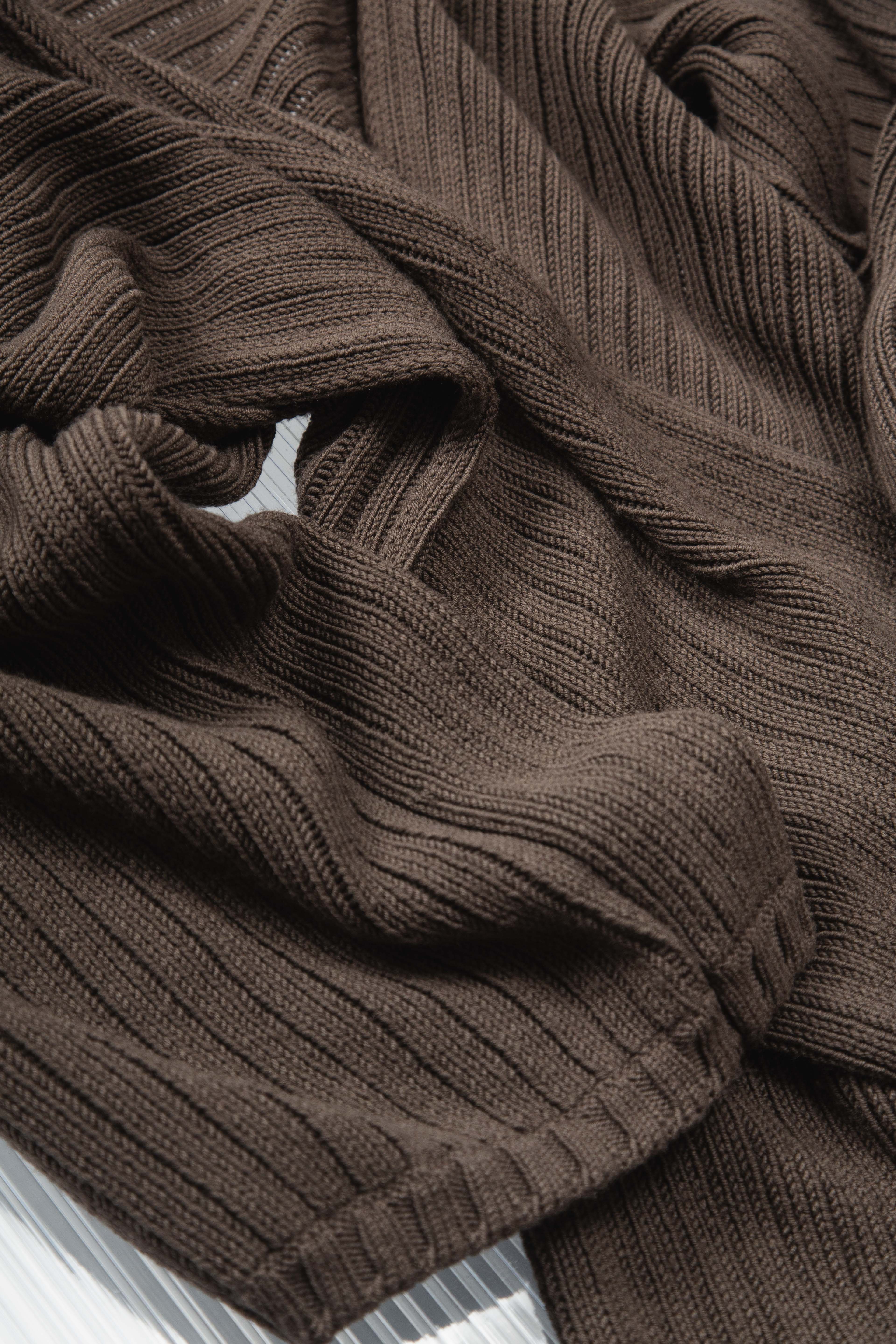 MAX MARA BROWN KNIT SCARF BOLERO
