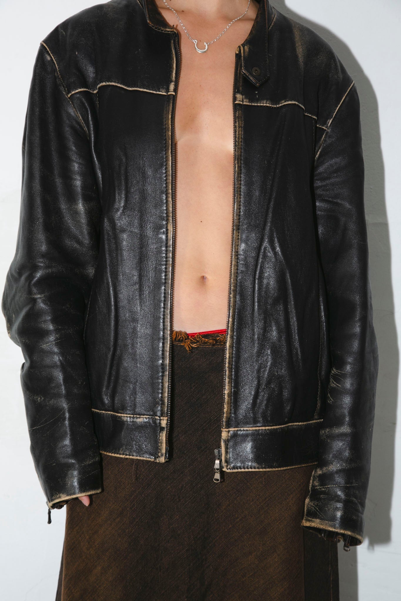 Distressed Leather Jacket