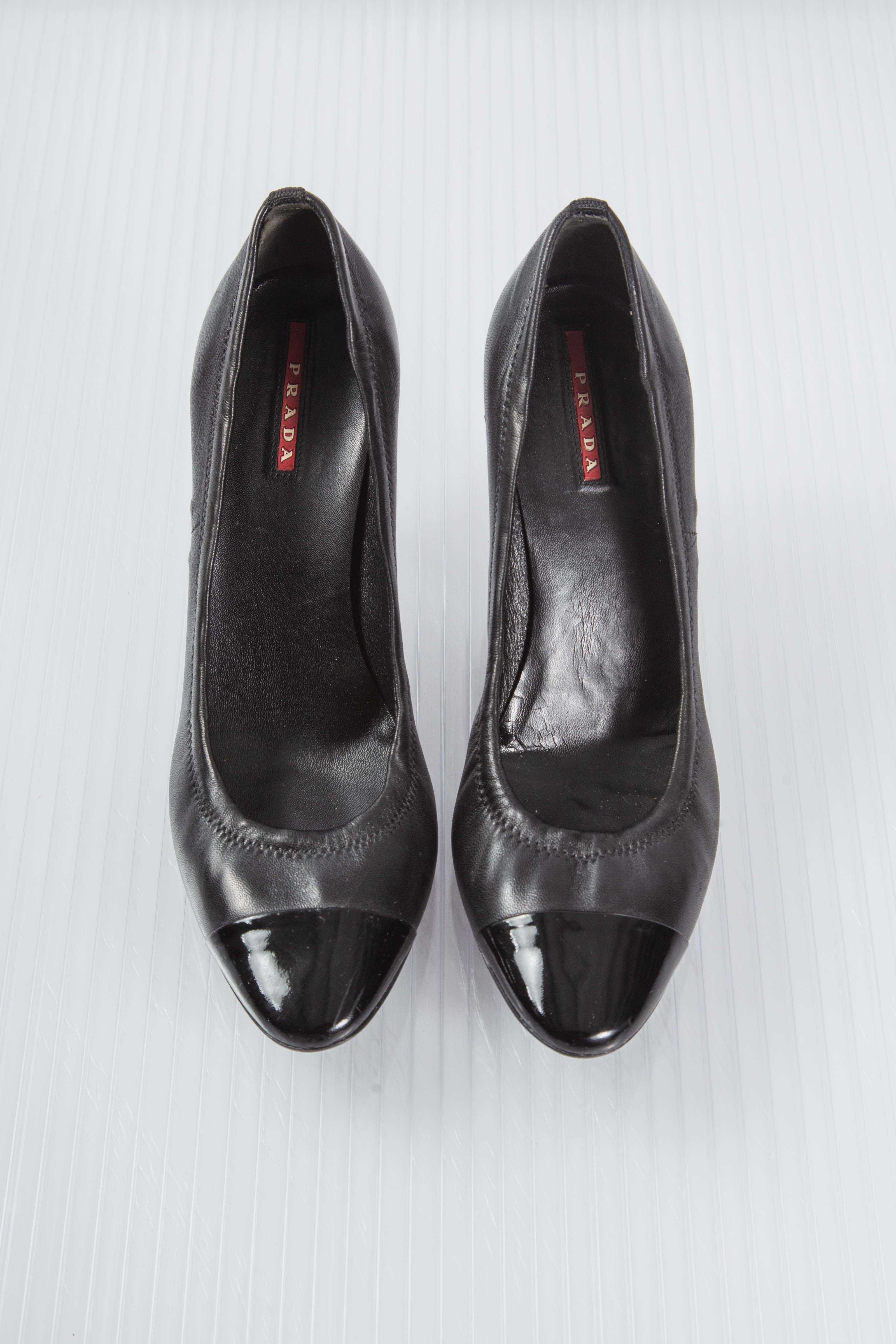 PRADA SPORT PATRNT LEATHER HEELS