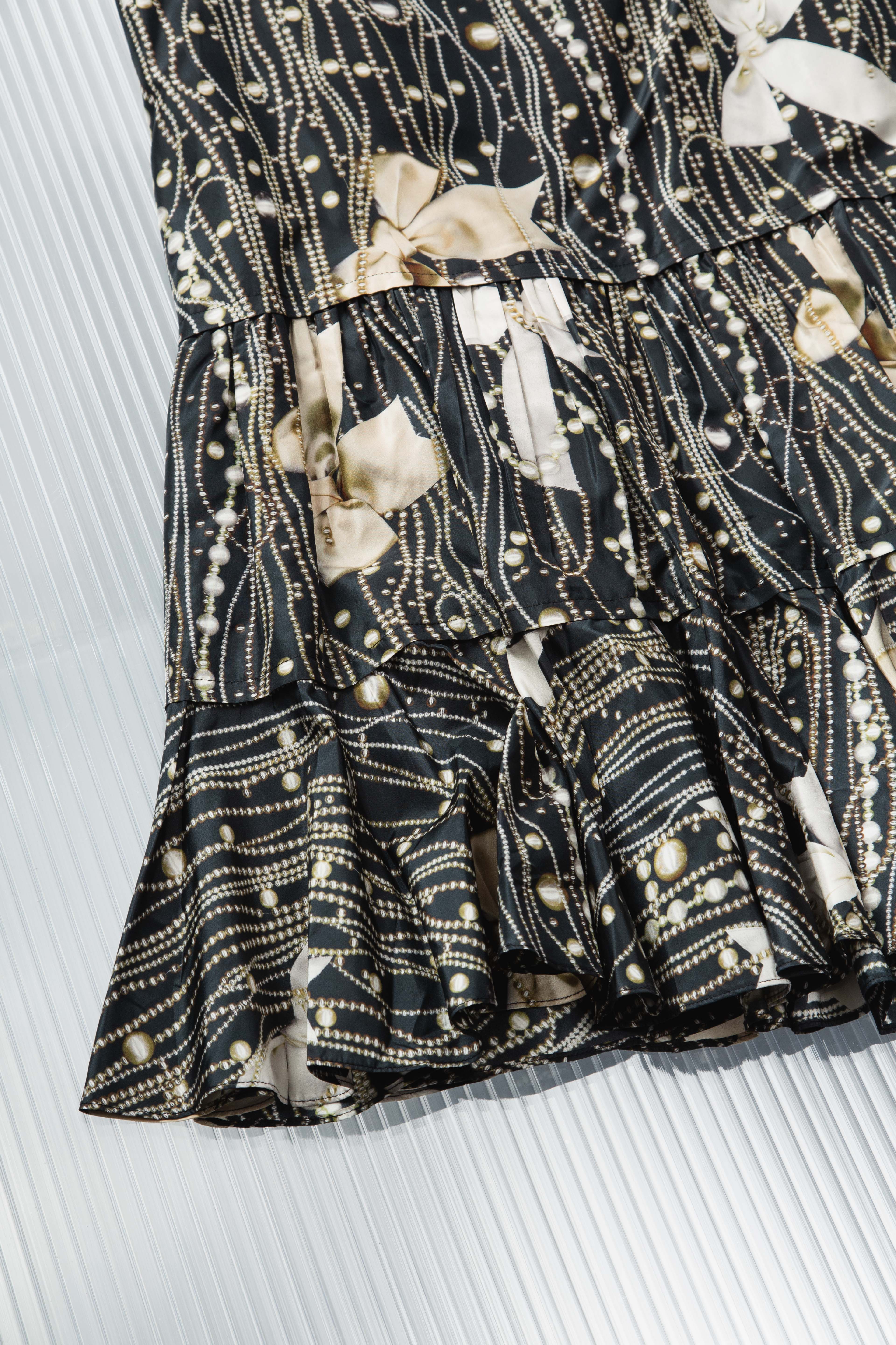 MOSCHINO SILKY BOWS & PEARLS MIDI SKIRT