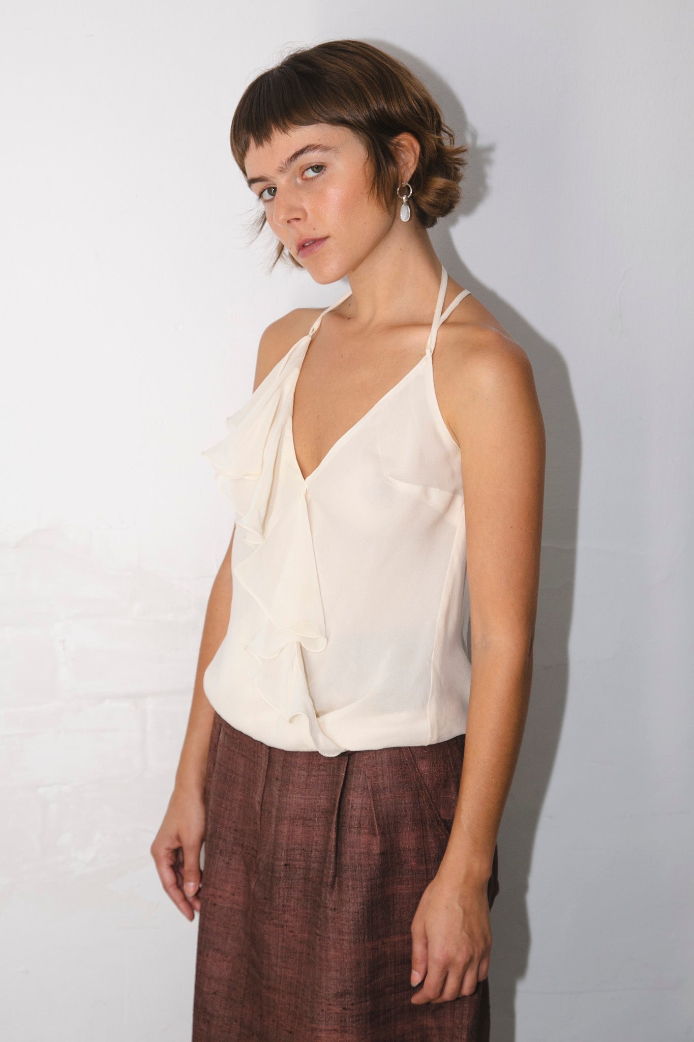 Silk Ruffles Top