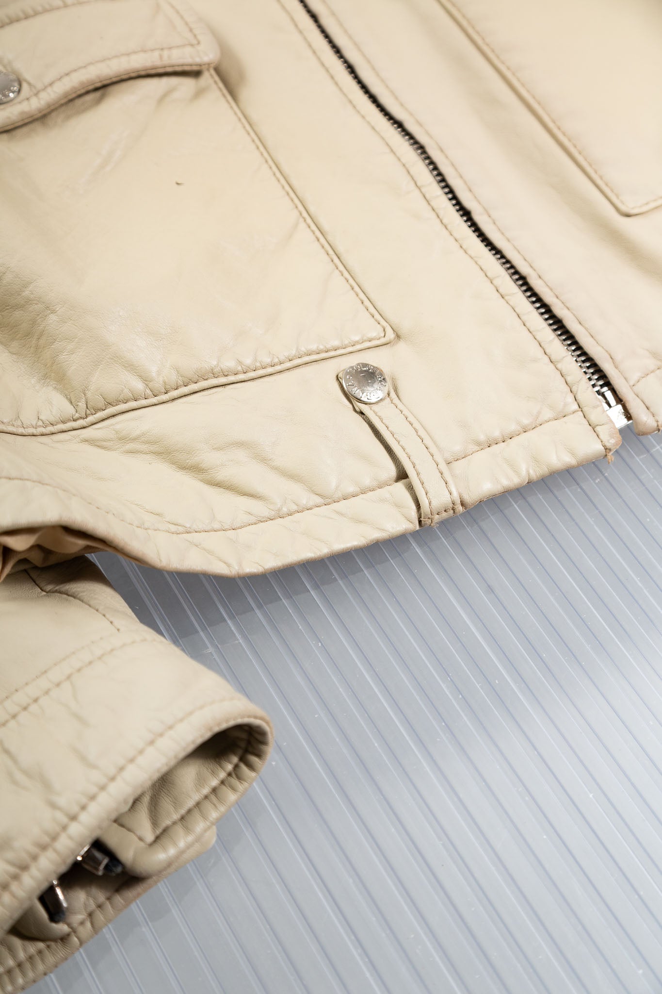 DOLCE & GABBANA SS2006 ZIPPED LEATHER BIKER JACKET