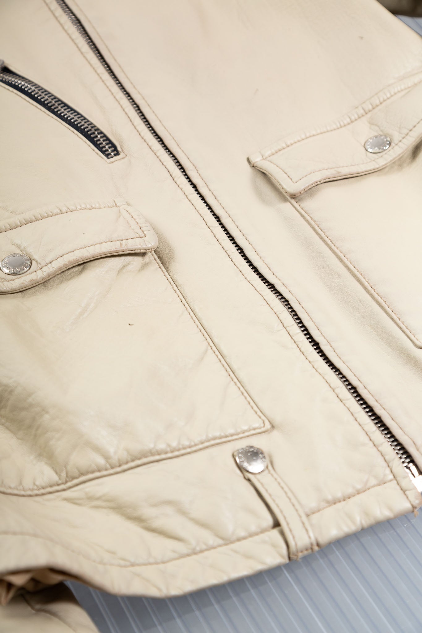 DOLCE & GABBANA SS2006 ZIPPED LEATHER BIKER JACKET