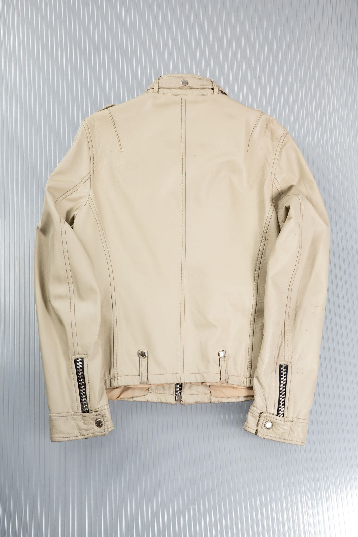 DOLCE & GABBANA SS2006 ZIPPED LEATHER BIKER JACKET