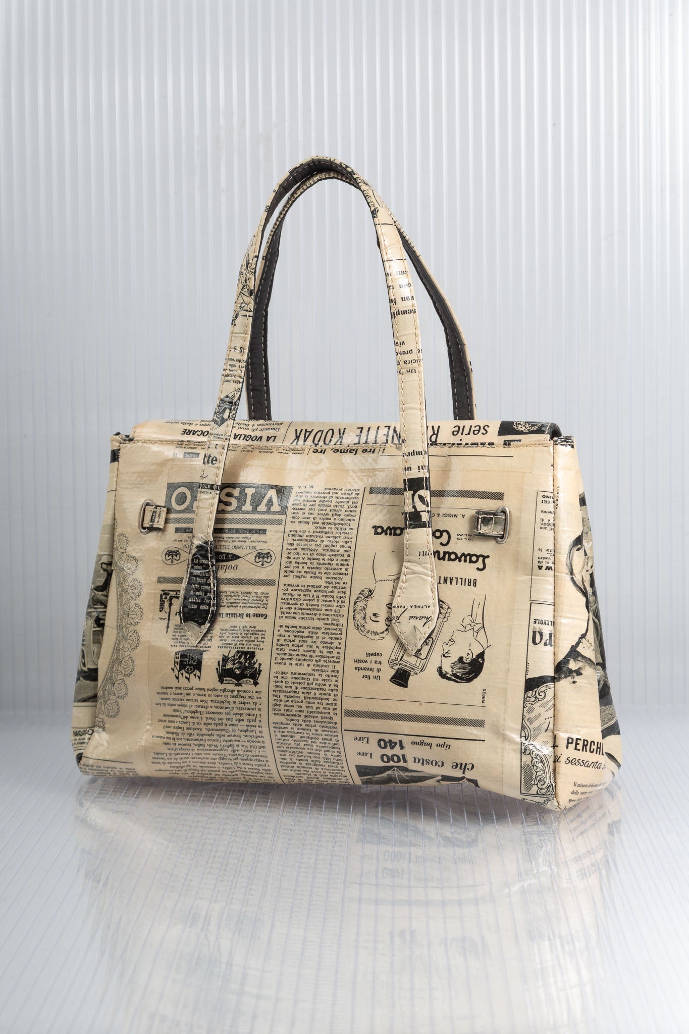 NEWSPAPER FIRKIN HANDBAG