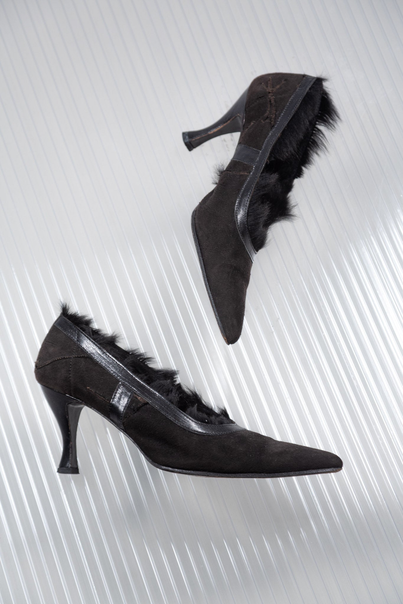 JPG FUR TRIM POINTY HEELS