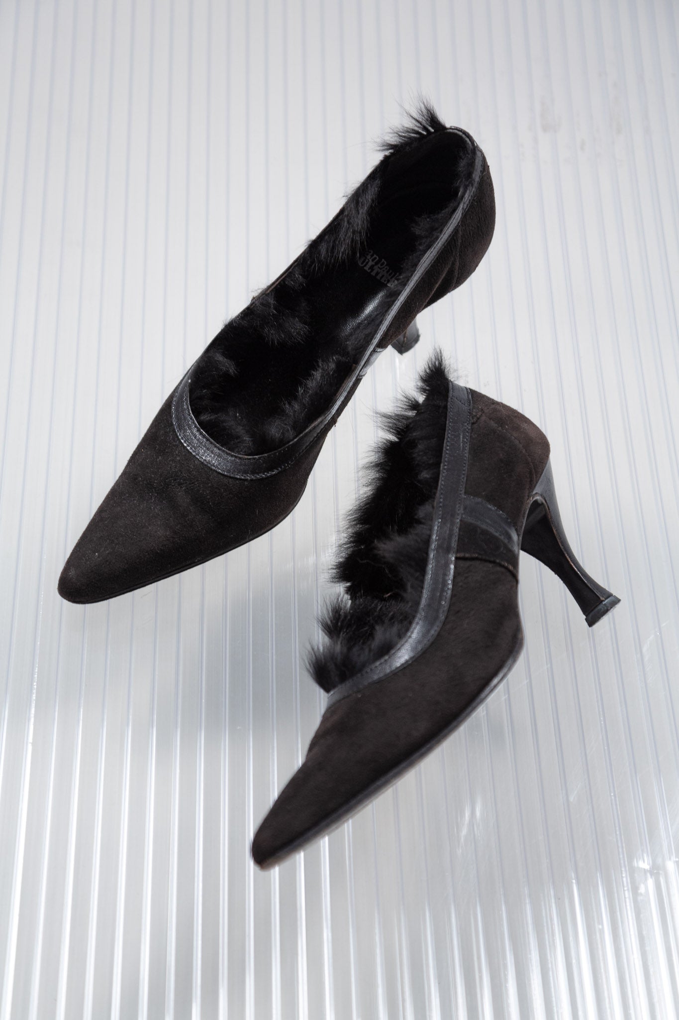 JPG FUR TRIM POINTY HEELS