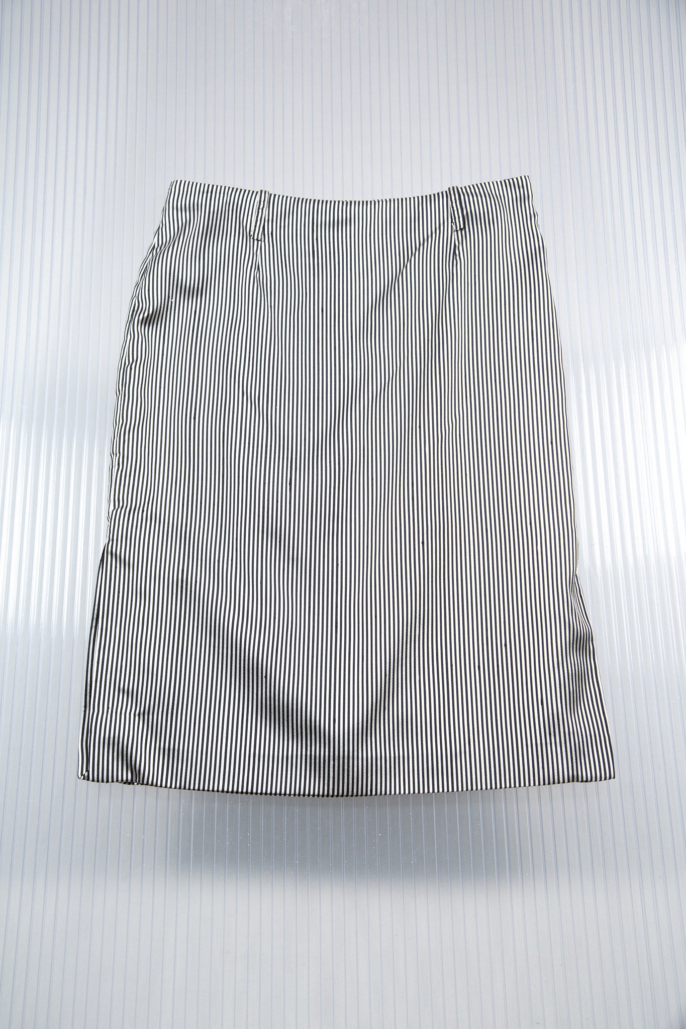 STRIPED SILK MIDI SKIRT