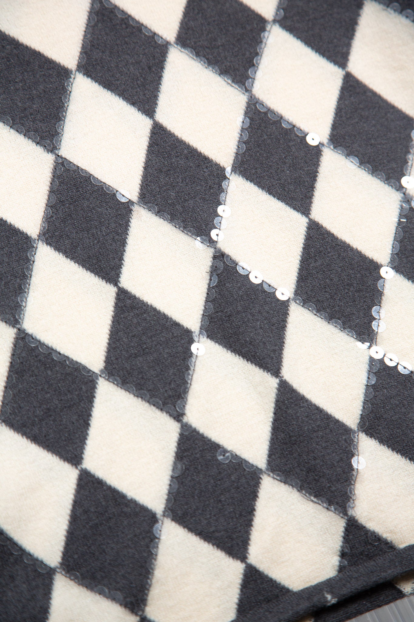 YSL ARGYLE SEQUINES KNIT TOP