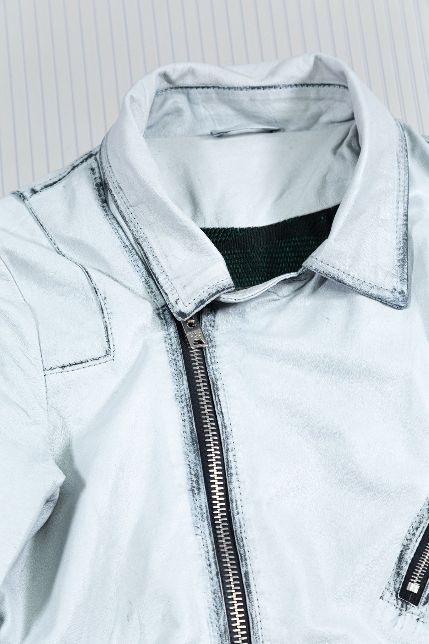 GORGIO BRATO LEATHER SLOUCHY ZIPPED JACKET