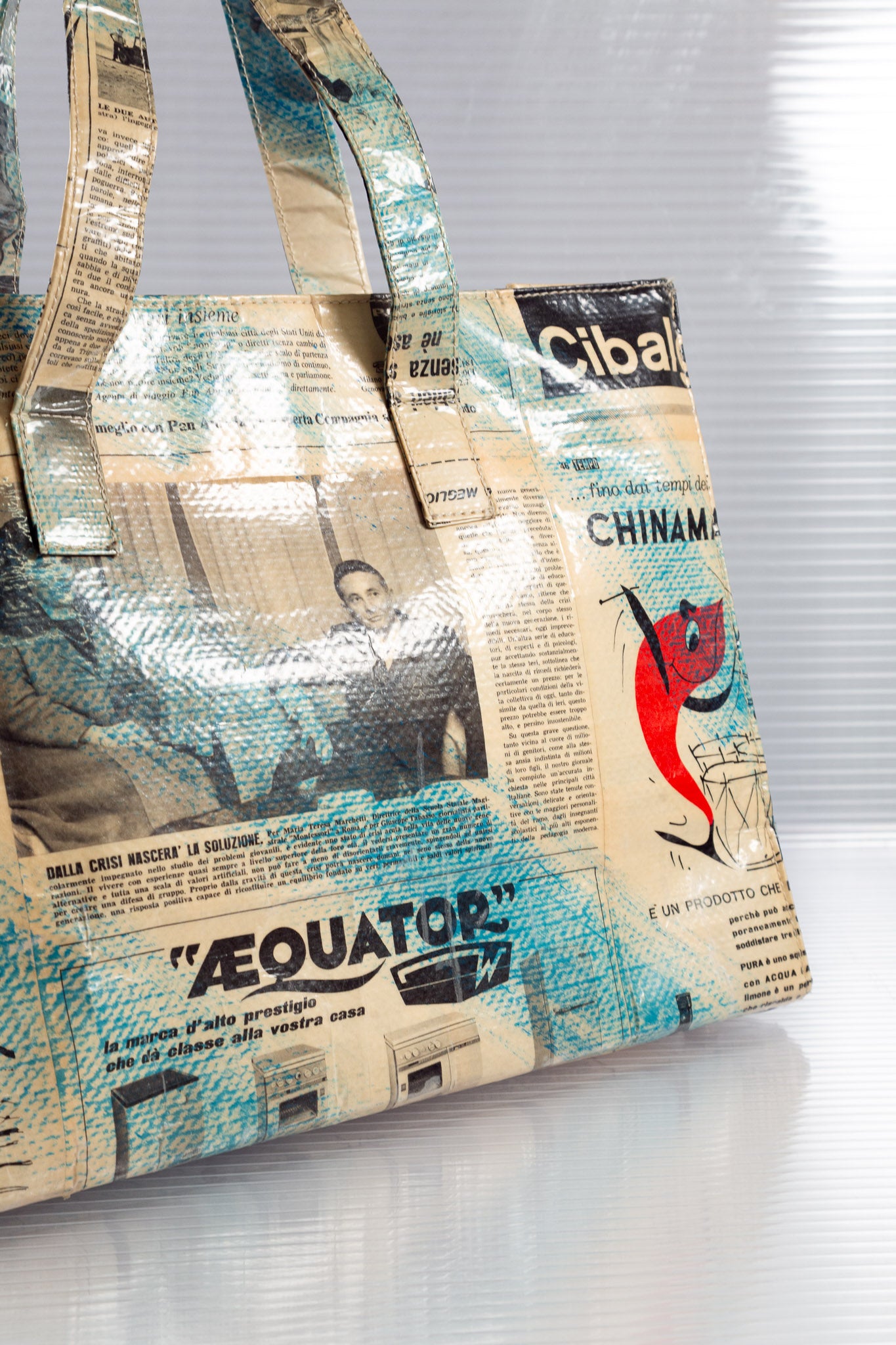 NEWSPAPER BLUE TOTEBAG