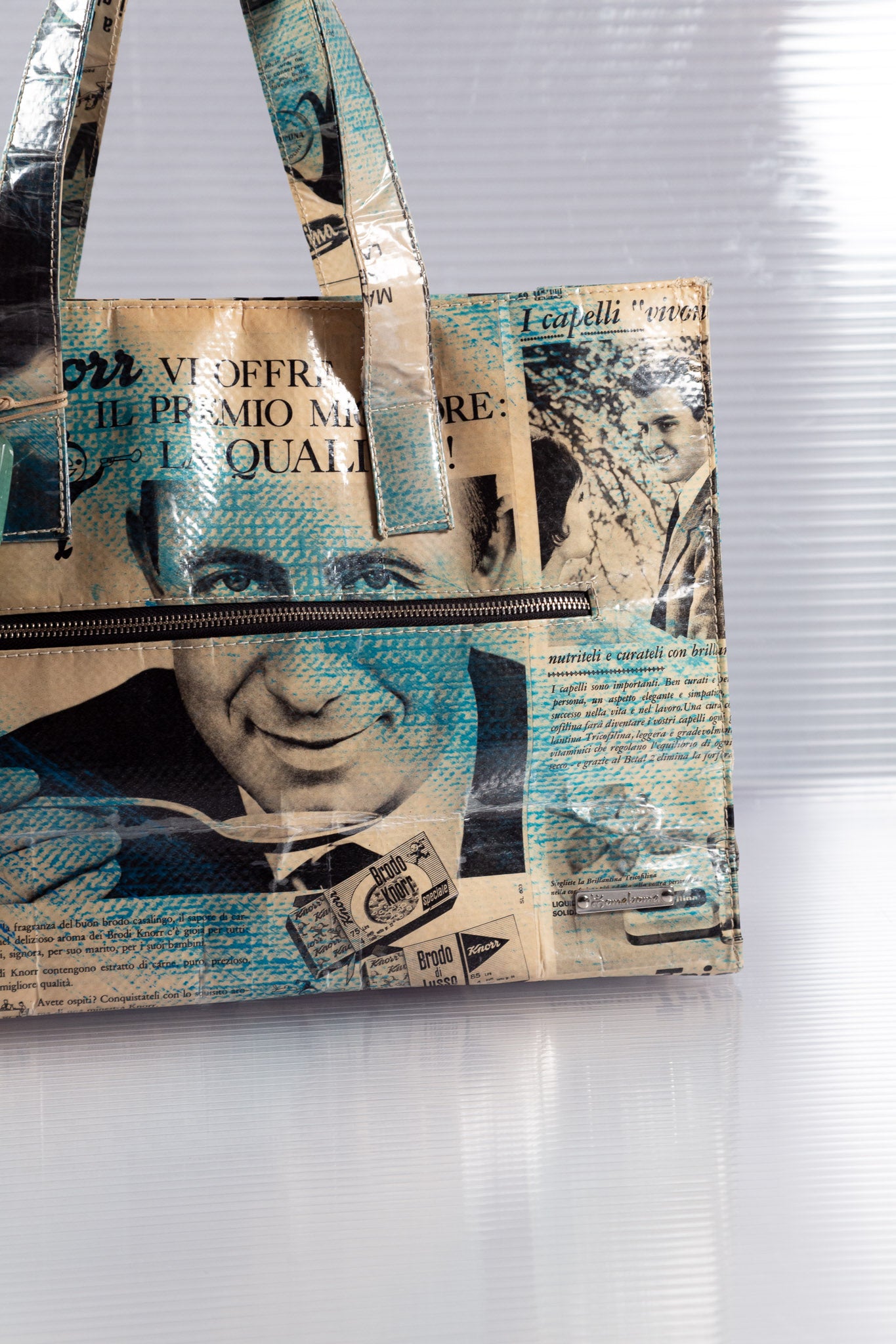 NEWSPAPER BLUE TOTEBAG