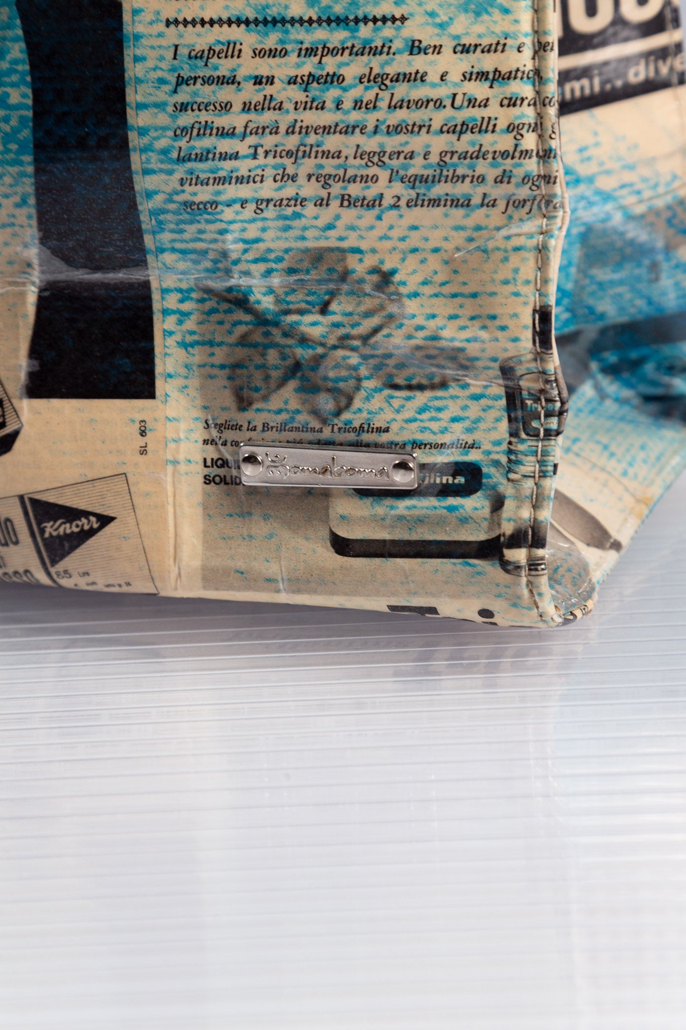 NEWSPAPER BLUE TOTEBAG
