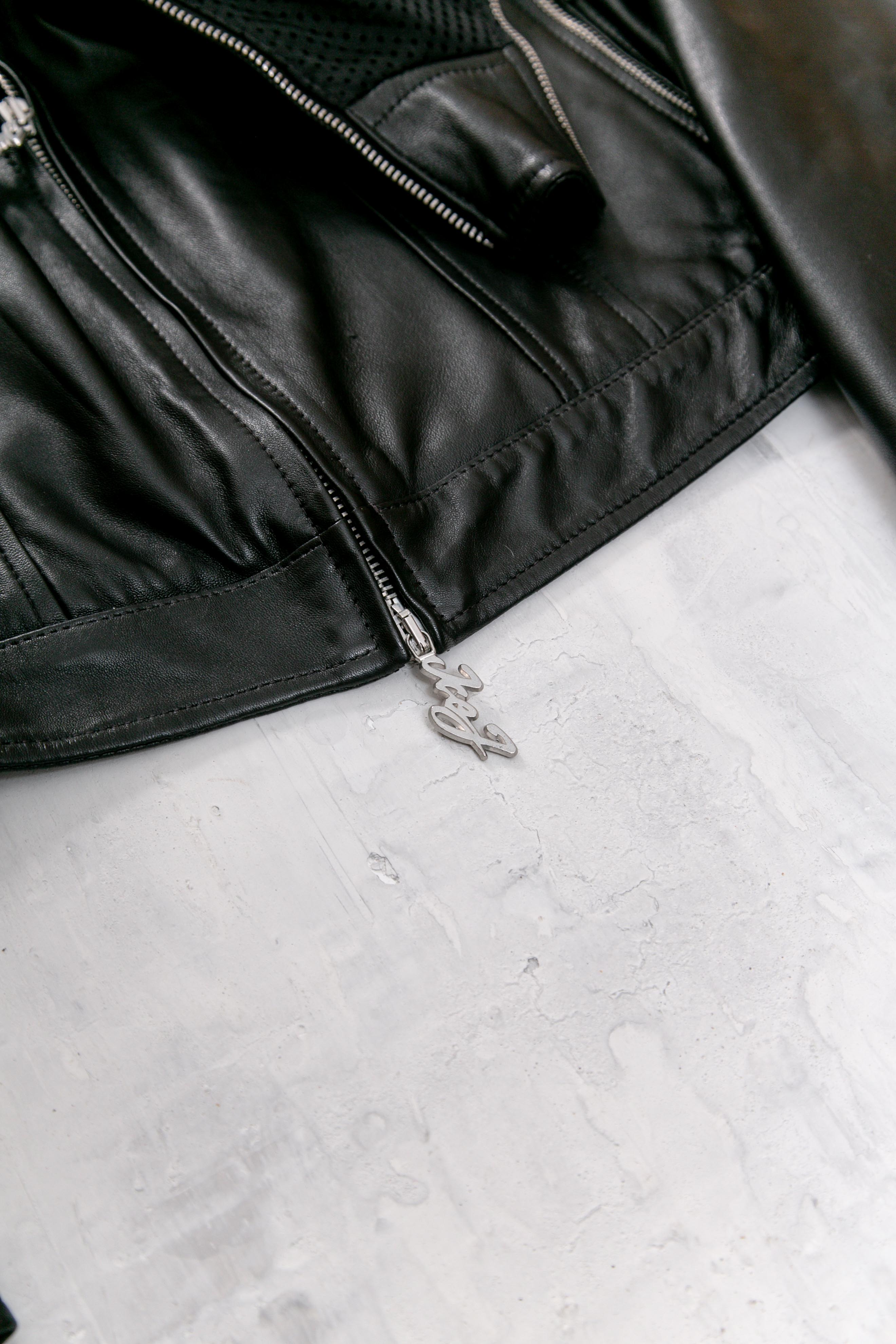 TRIPLE ZIPPERS LEATHER JACKET