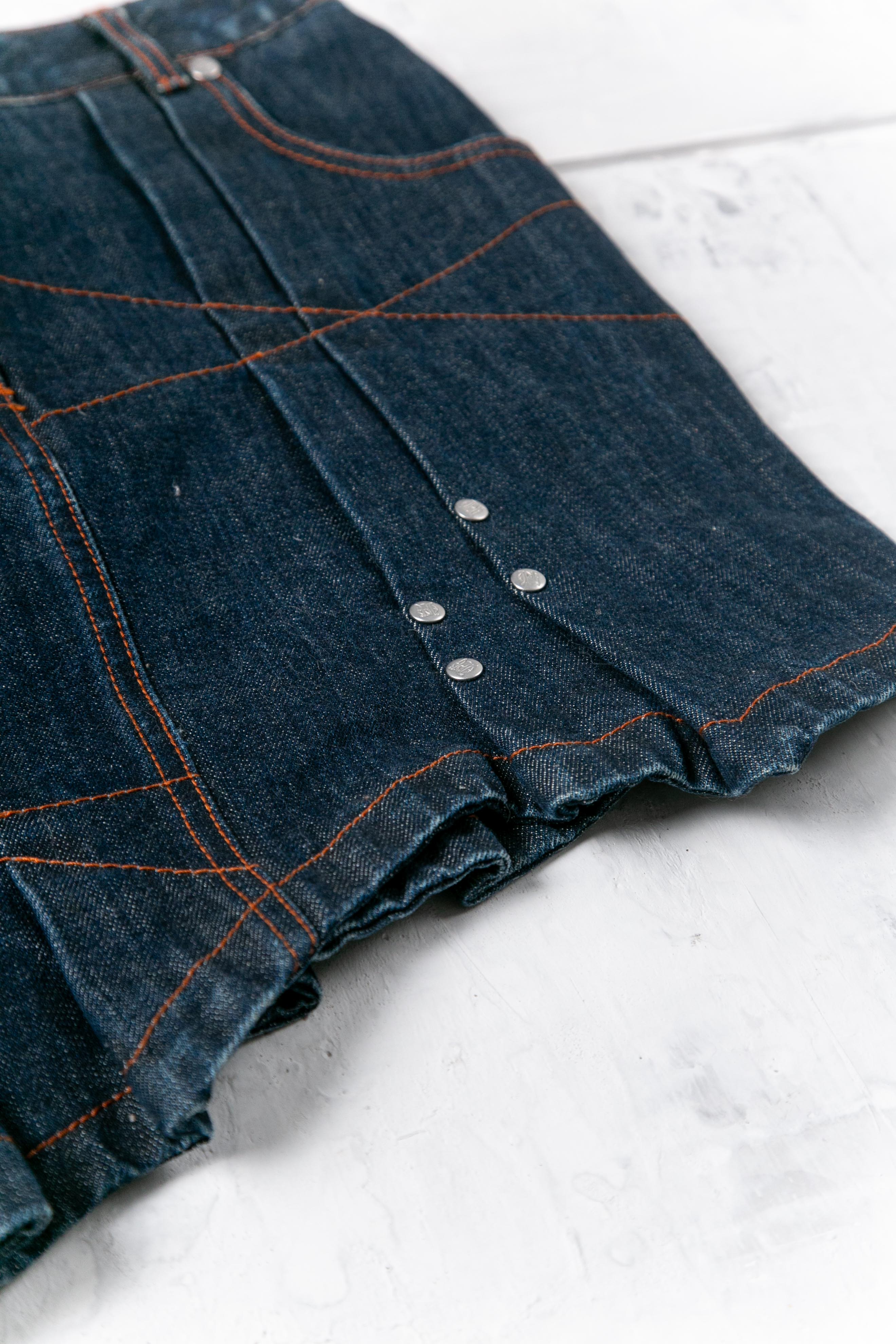 Asymmetric Denim Skirt