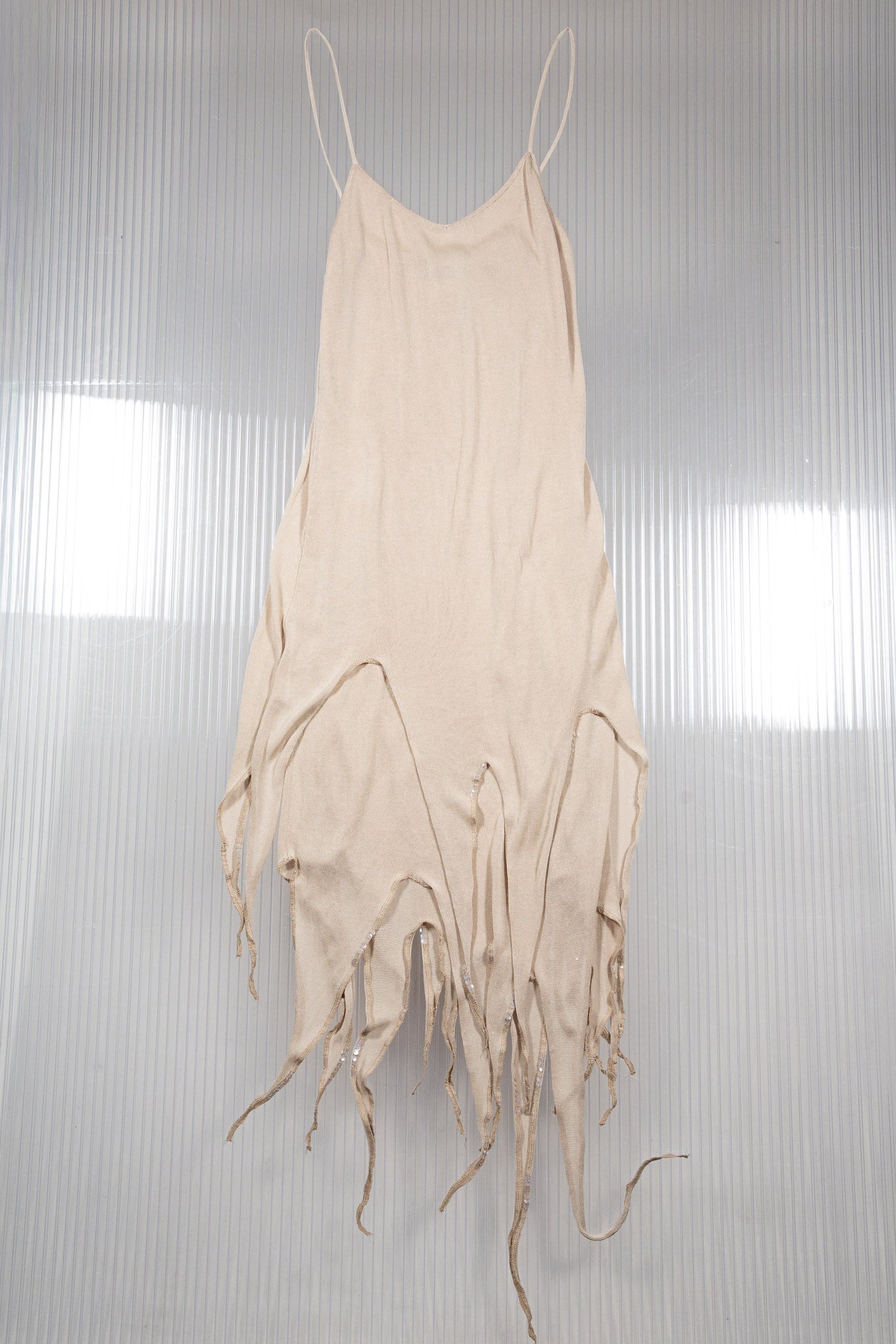 DECONSTUCTED RUFFLES KNIT DRESS
