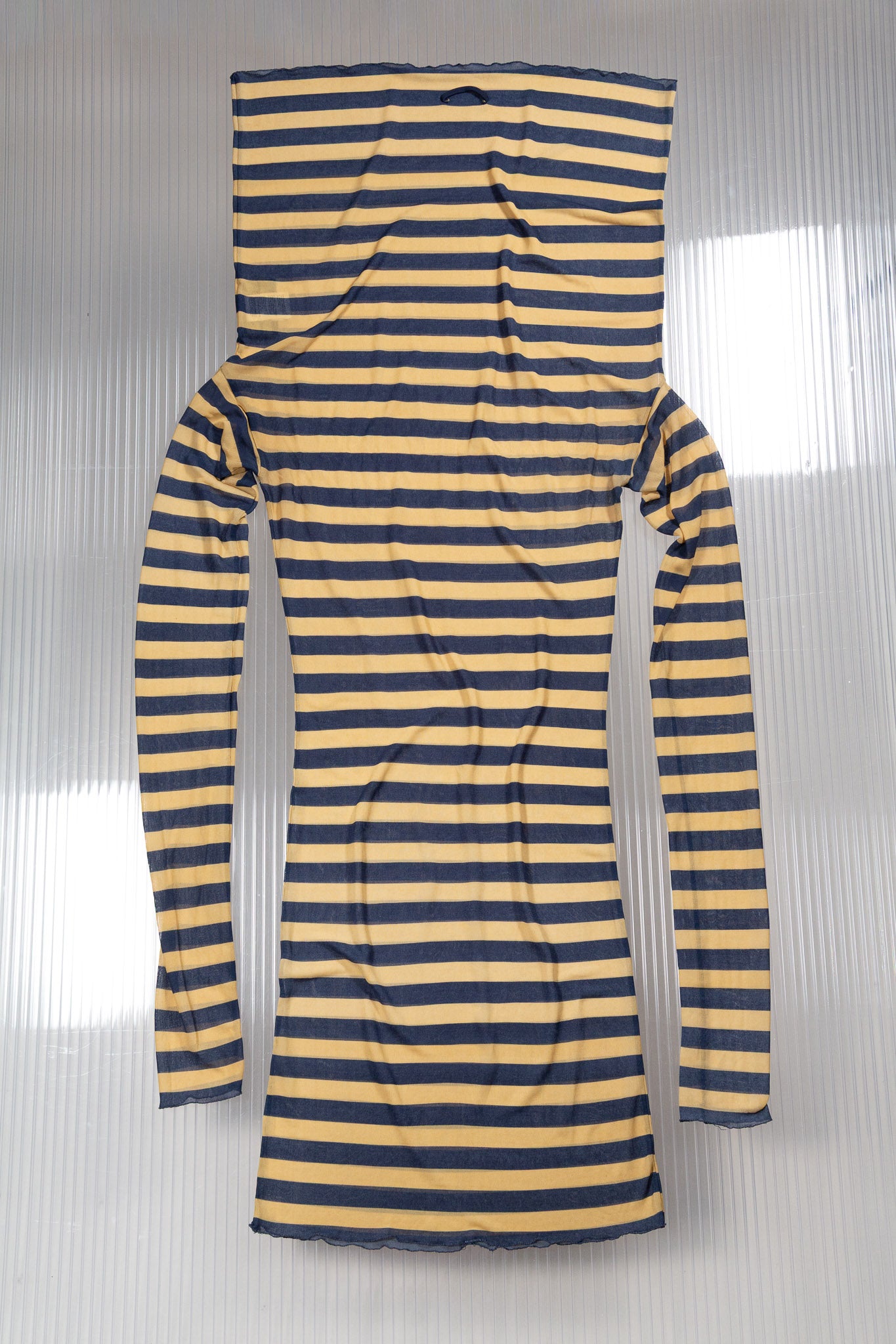 JEAN PAUL GUALTIER SS2003 STRIPED MESH DRESS