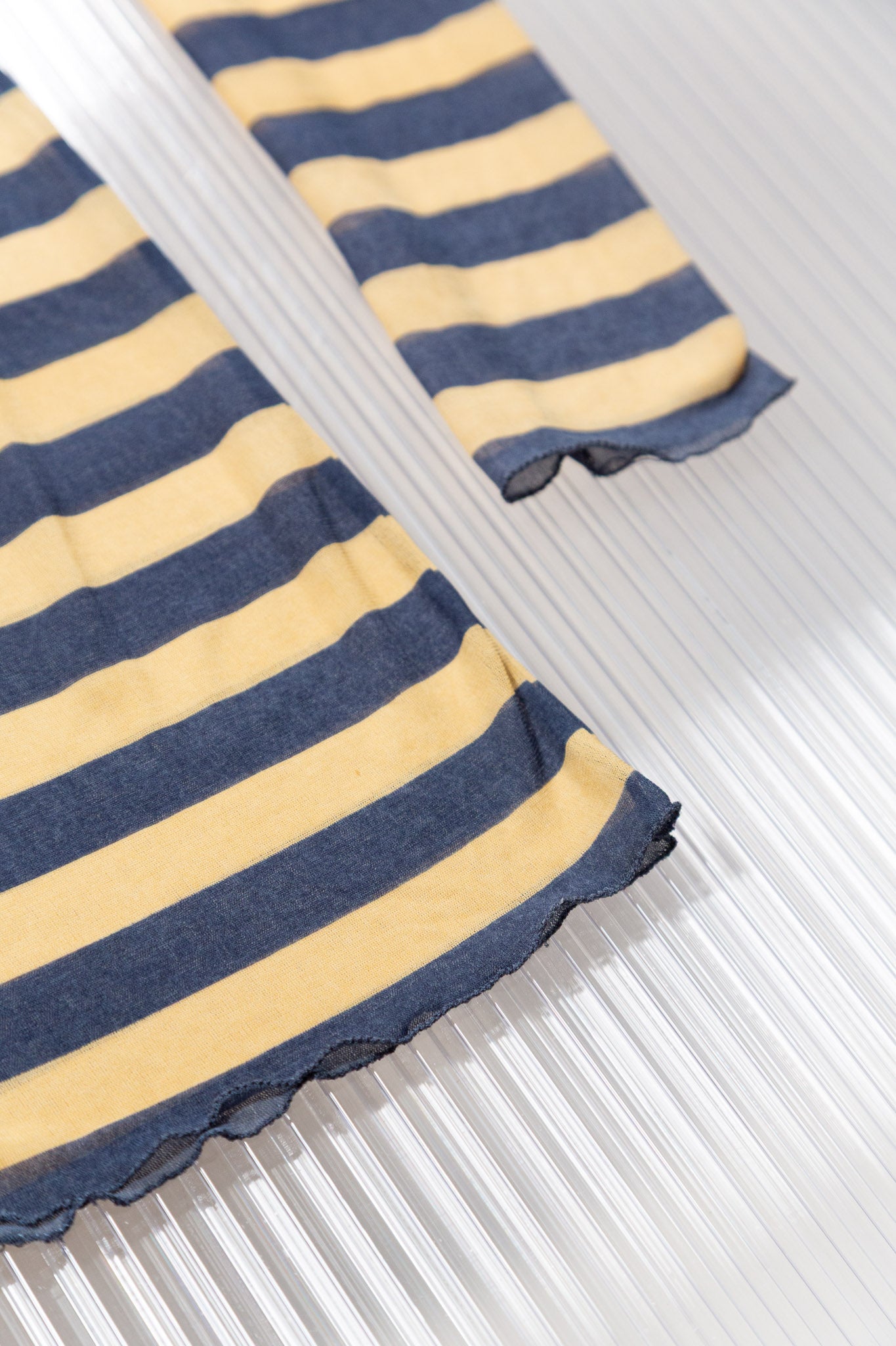 JEAN PAUL GUALTIER SS2003 STRIPED MESH DRESS