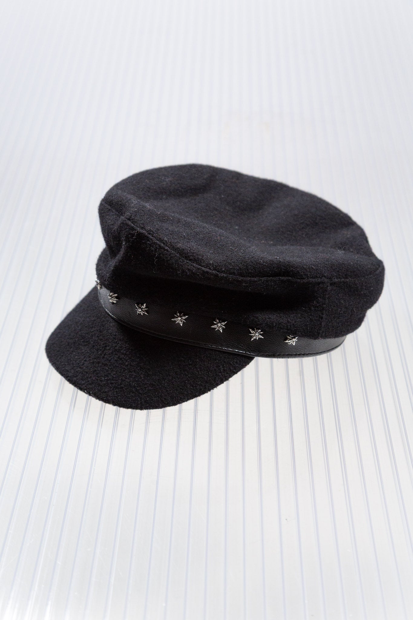 RICHMOND BLACK WOOL STUDDED BERETS HAT