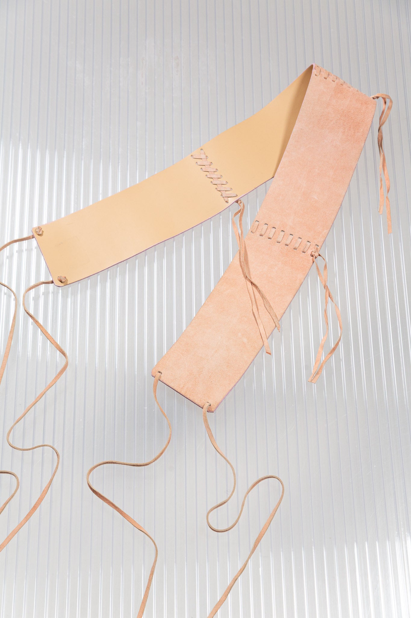 PLEIN SUD PINK SUEDE FRINGE BELT