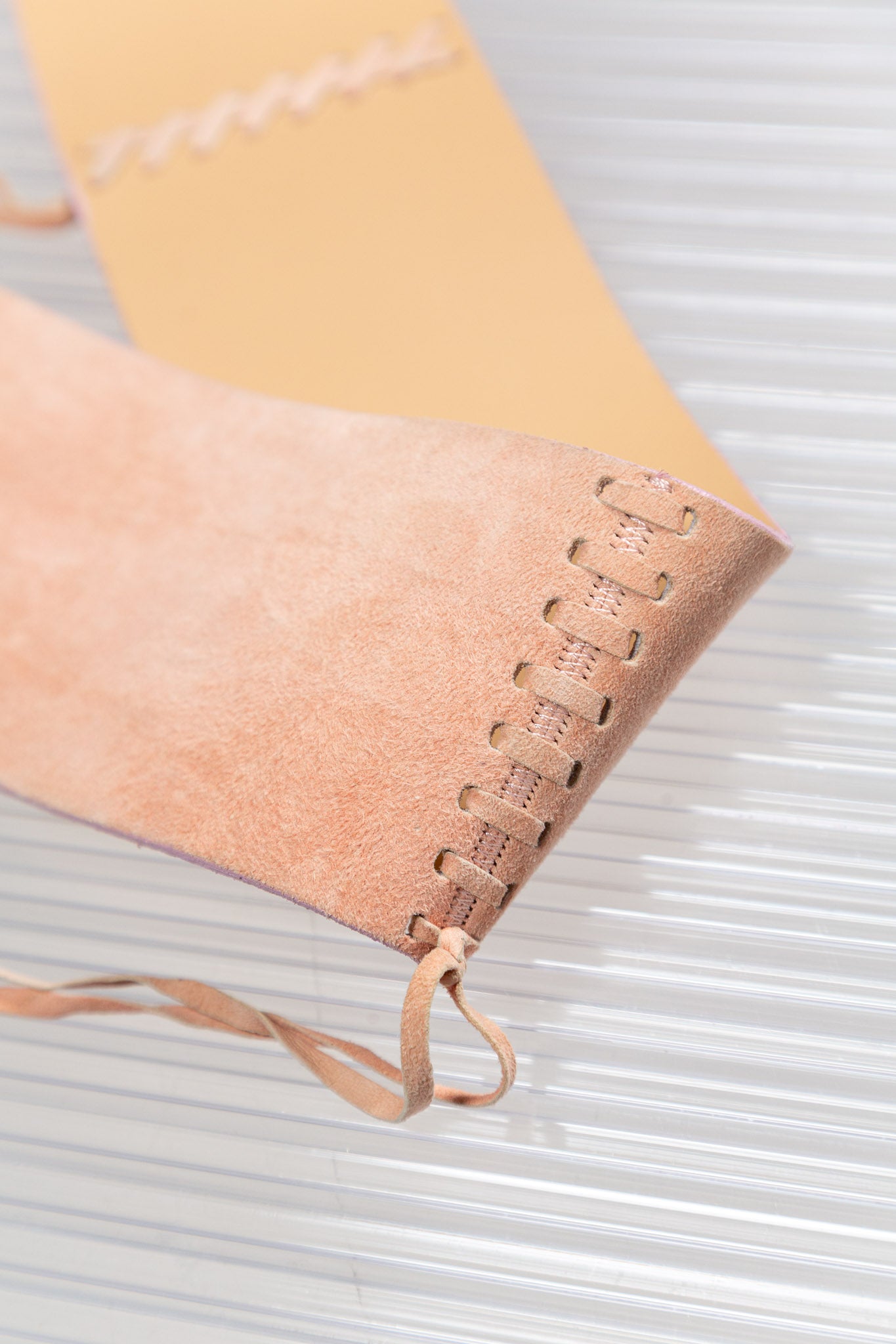 PLEIN SUD PINK SUEDE FRINGE BELT