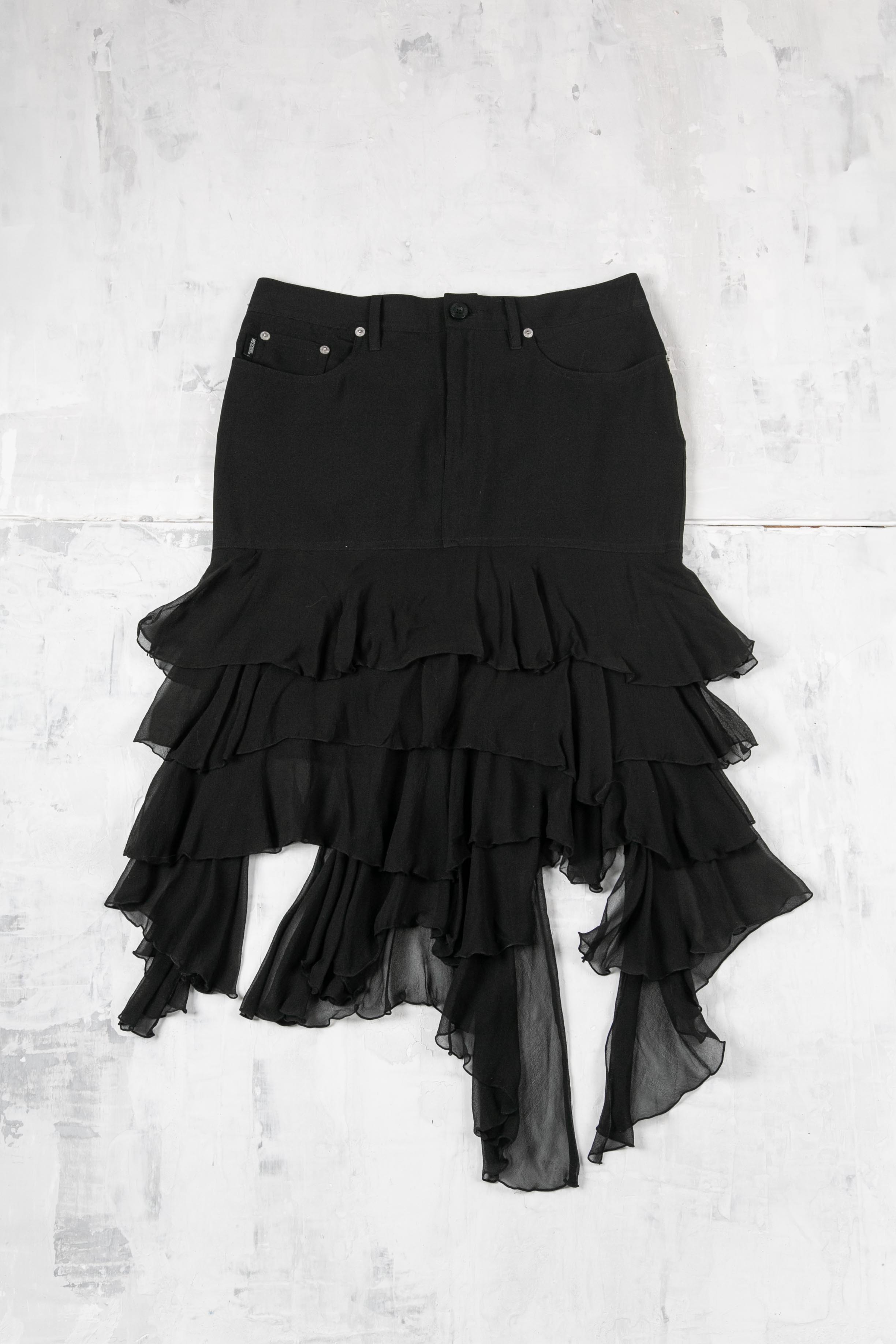 BLACK RUFFLES SKIRT