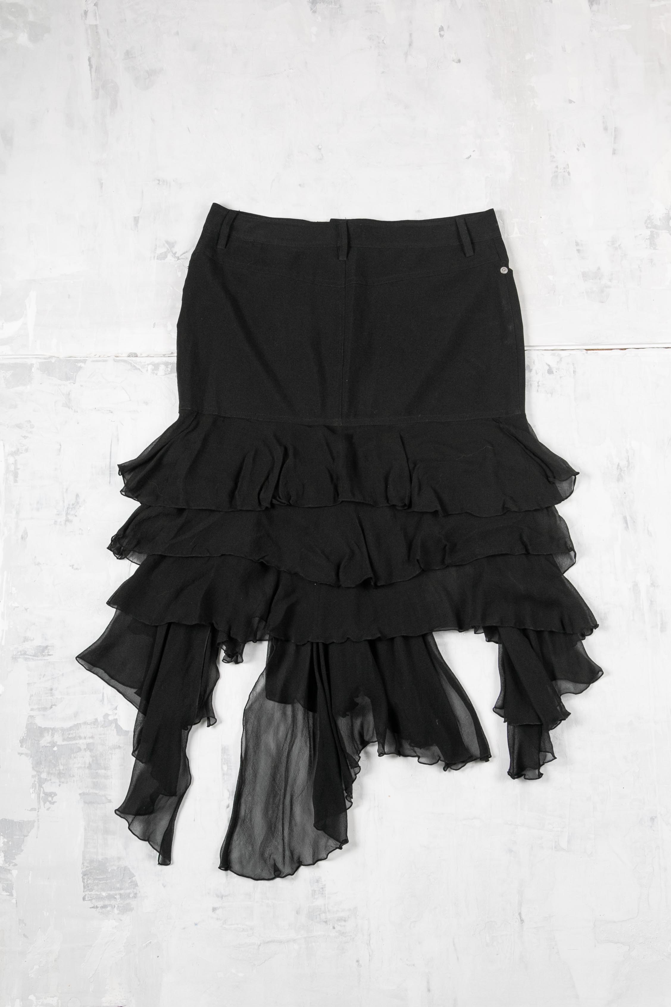 BLACK RUFFLES SKIRT