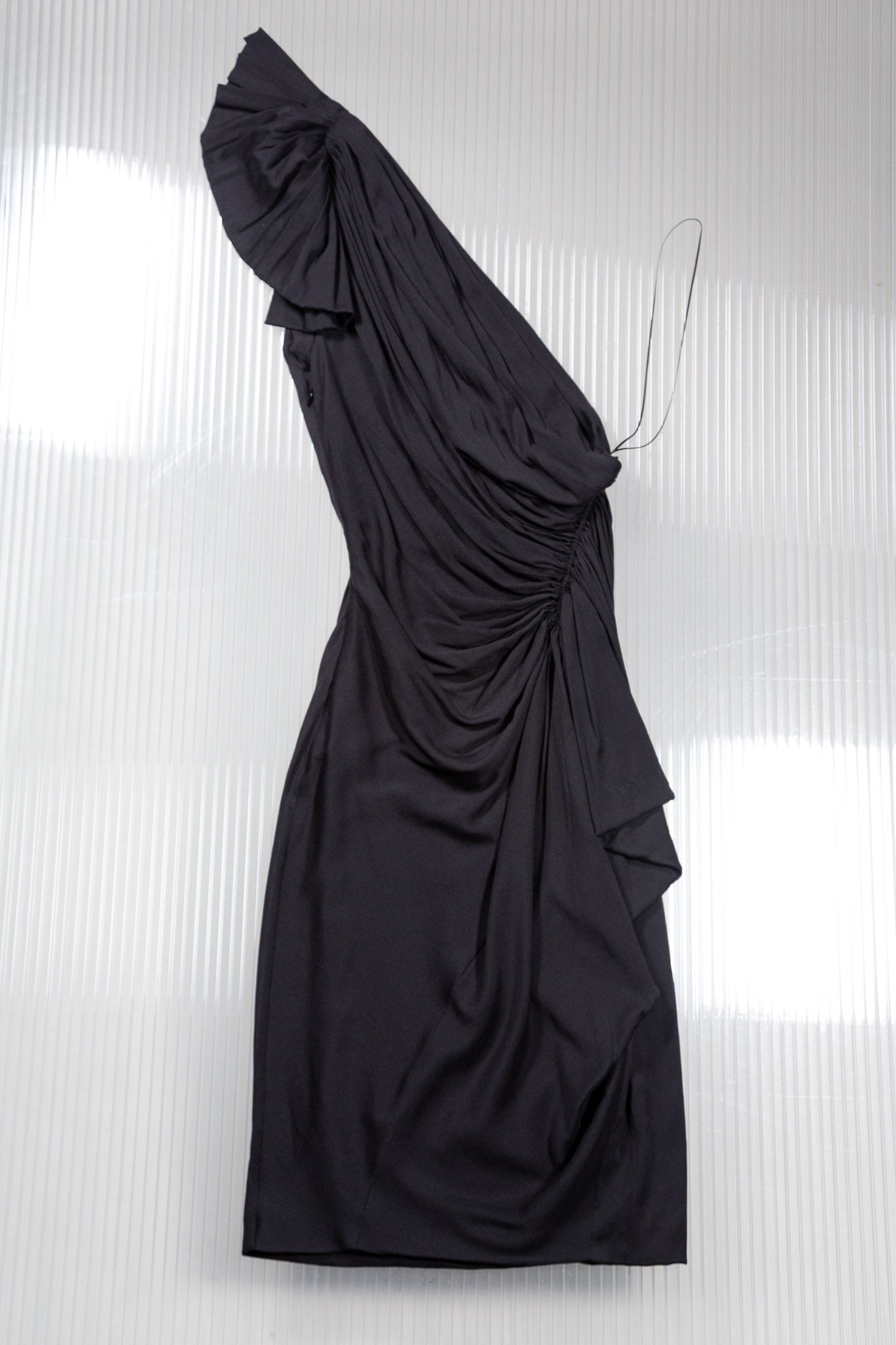 PLEIN SUD SILK DRAPE ASYMMETRIC DRESS