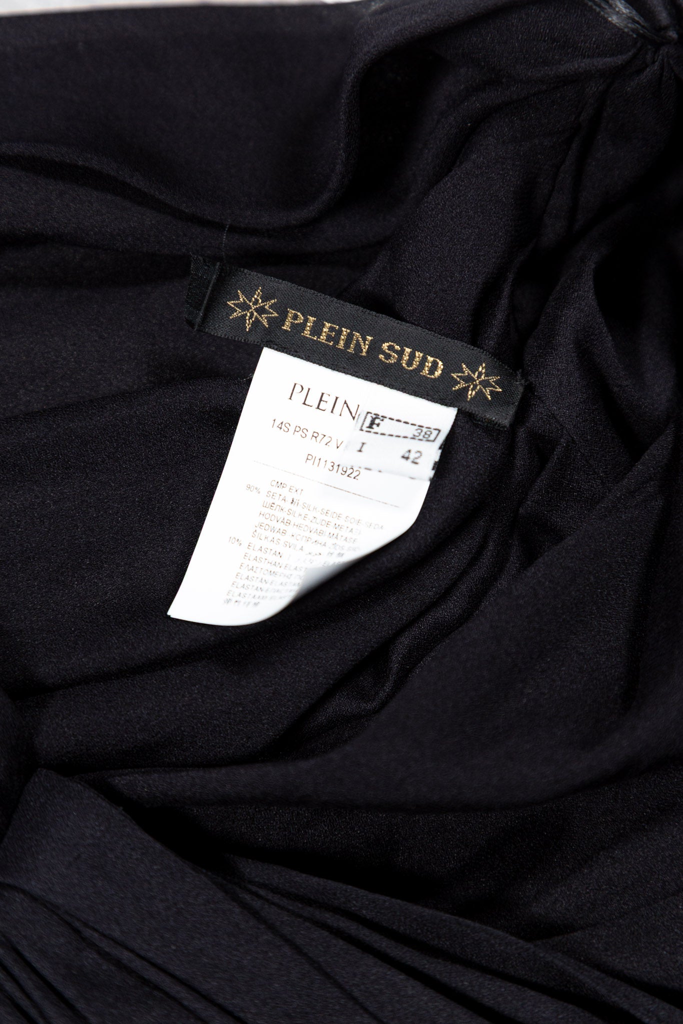 PLEIN SUD SILK DRAPE ASYMMETRIC DRESS