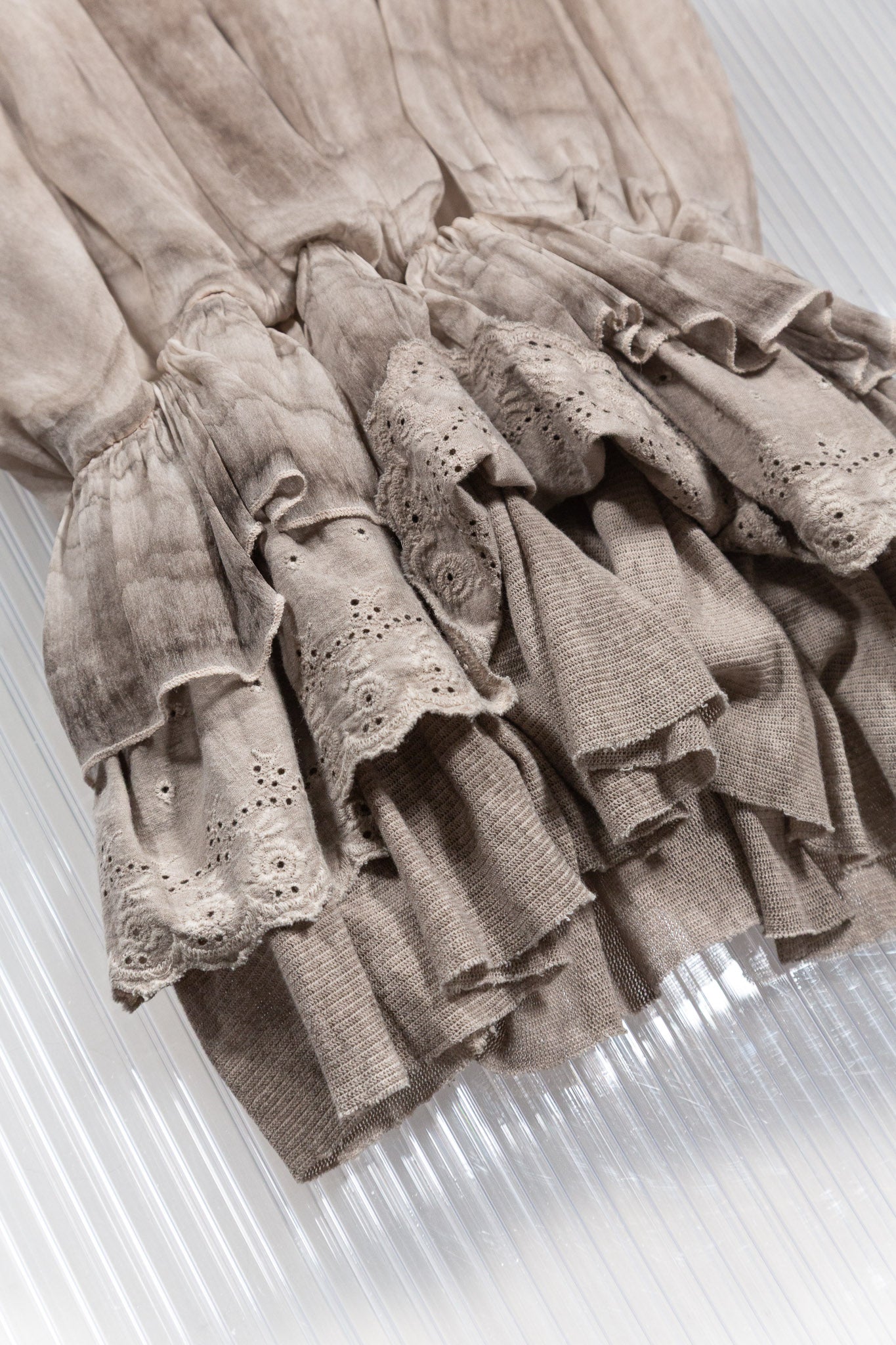 DRAPED LAYERED SILK DRESS