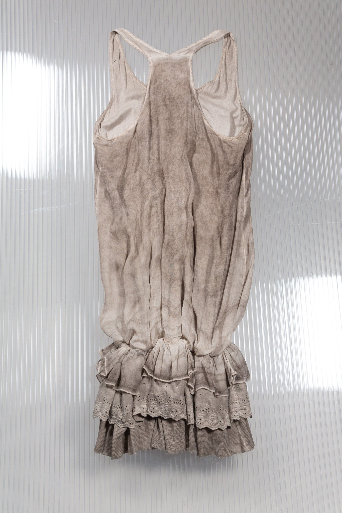 DRAPED LAYERED SILK DRESS
