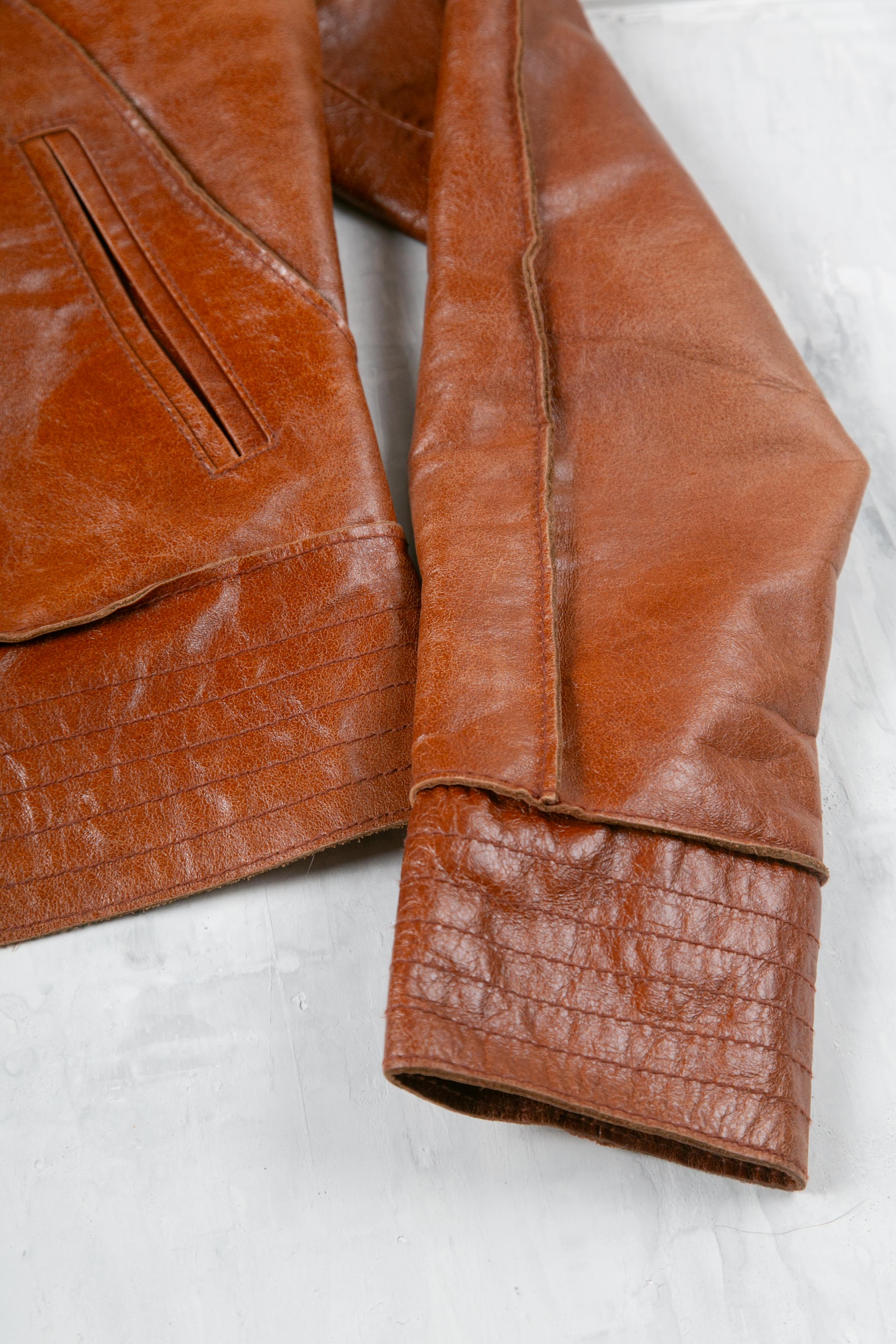 FUR NECKLINE LEATHER JACKET