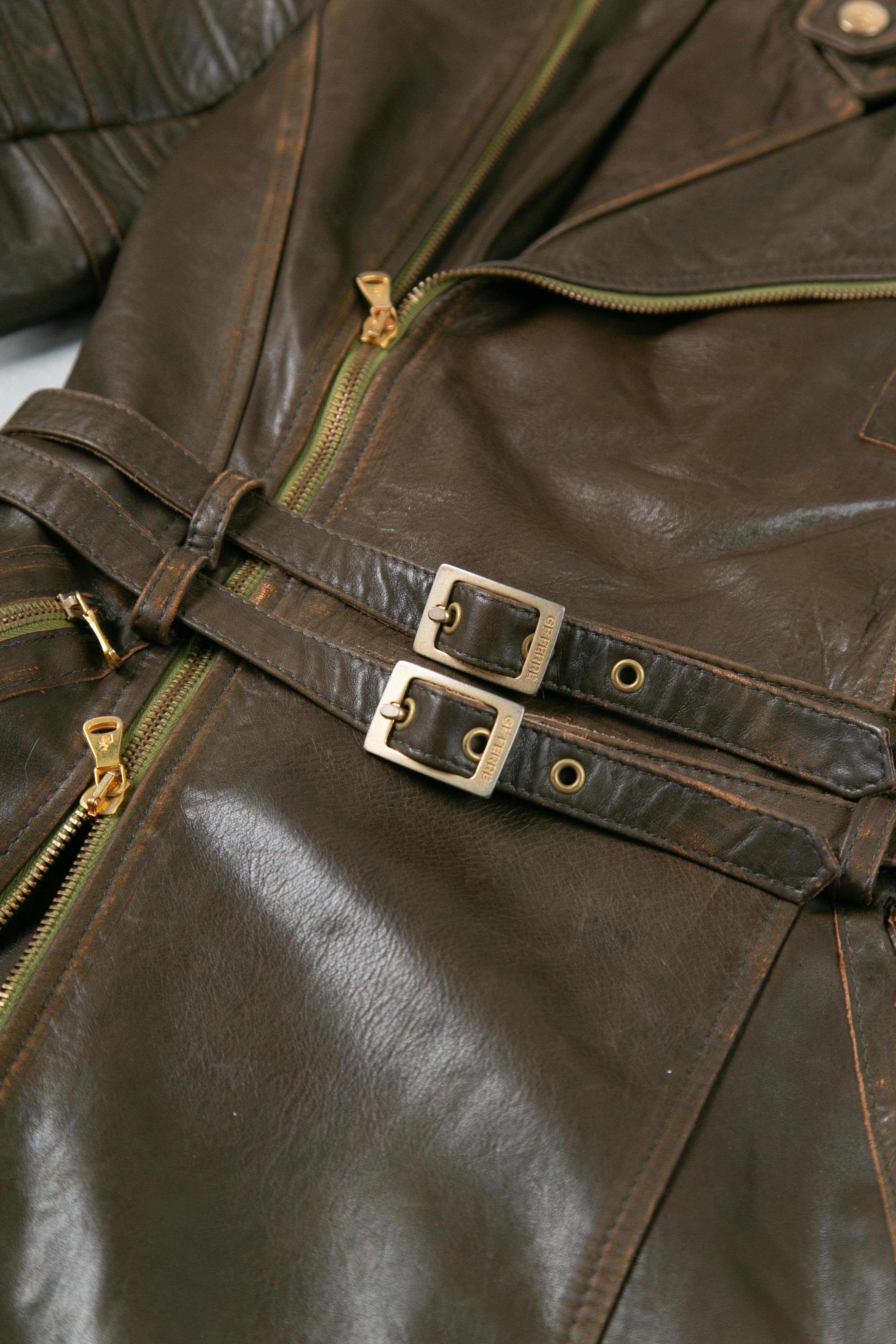 MOTO BUCKLED LEATHER JACKET