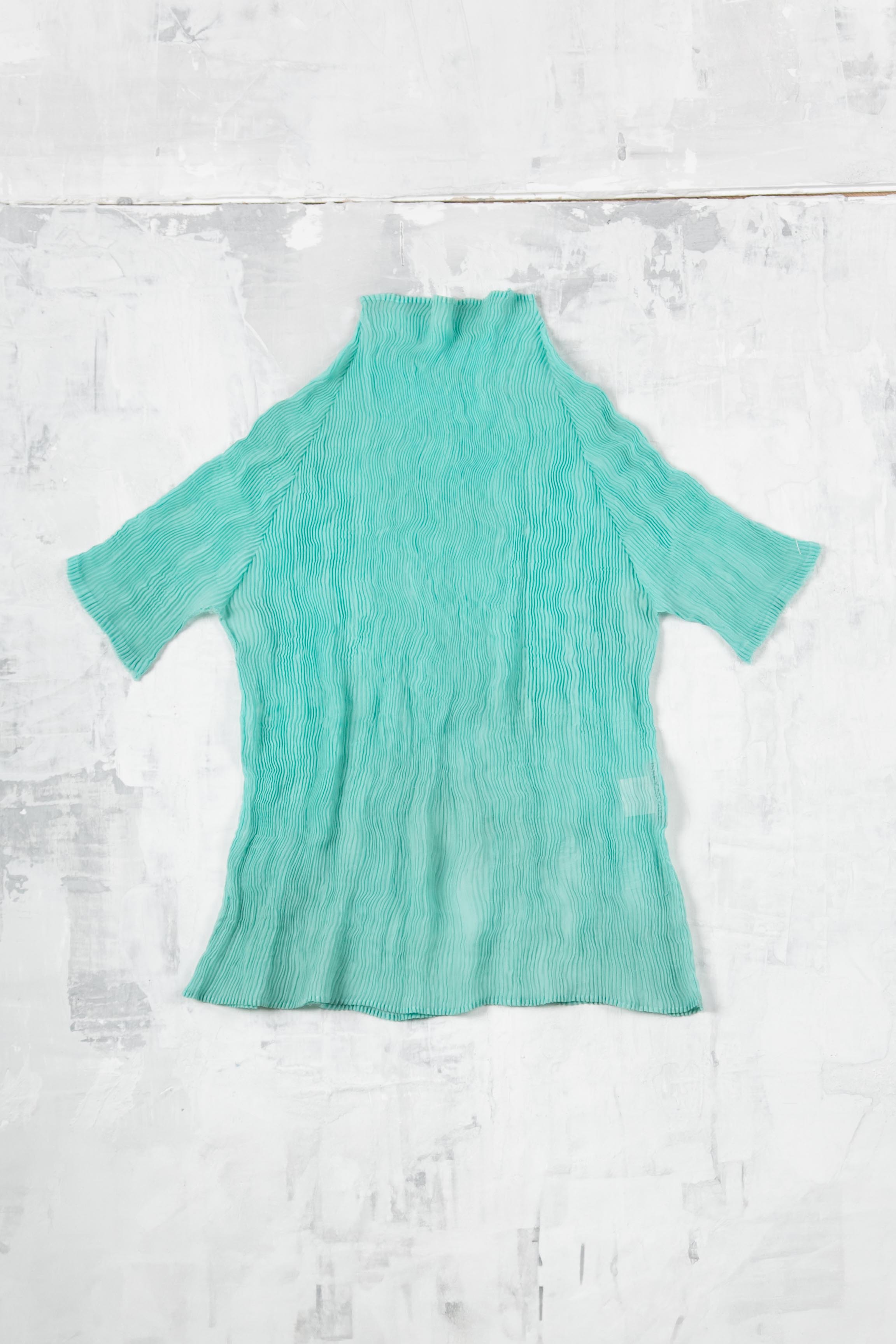 TURTLENECK SHEER PLEAT TOP