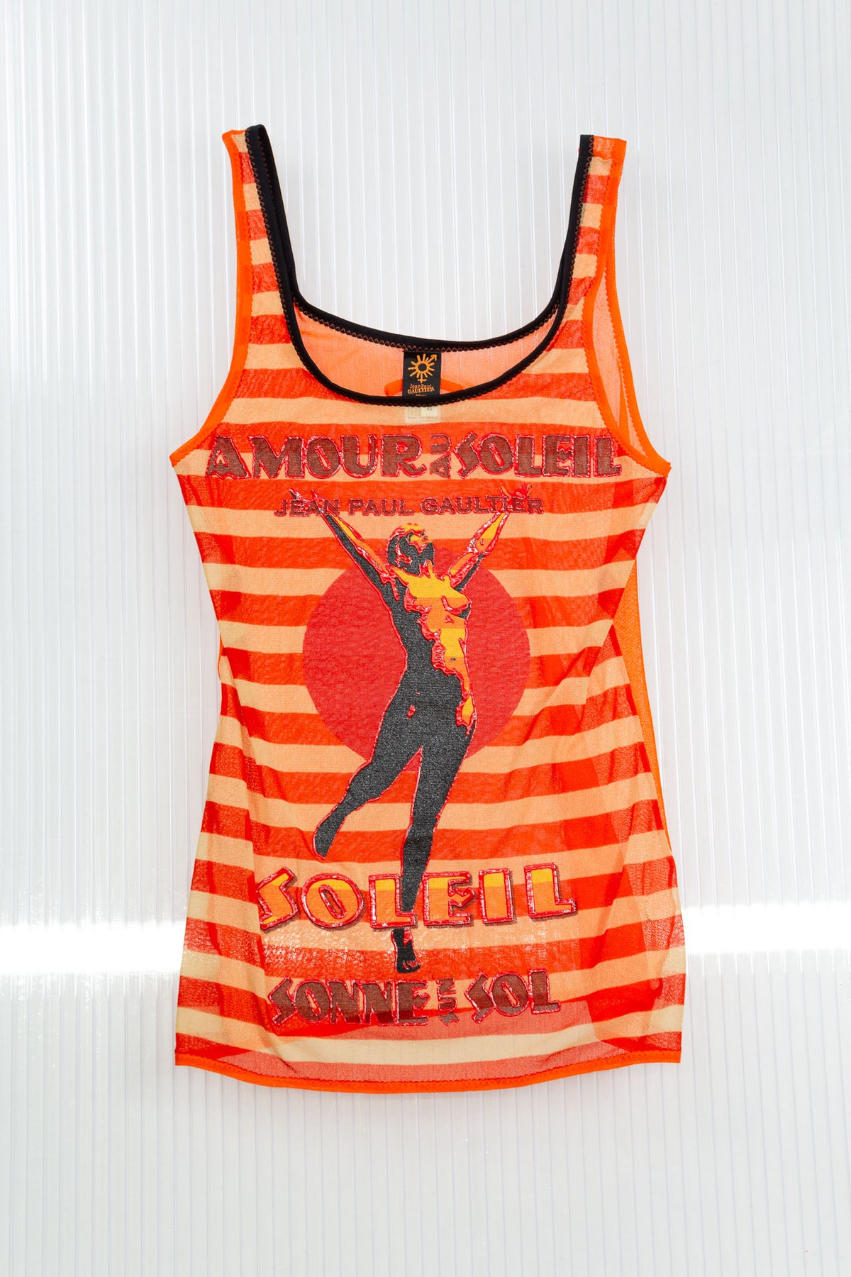 JEAN PAUL GAULTIER SHEER 'AMOUR AU SOLEIL' MESH TANK TOP