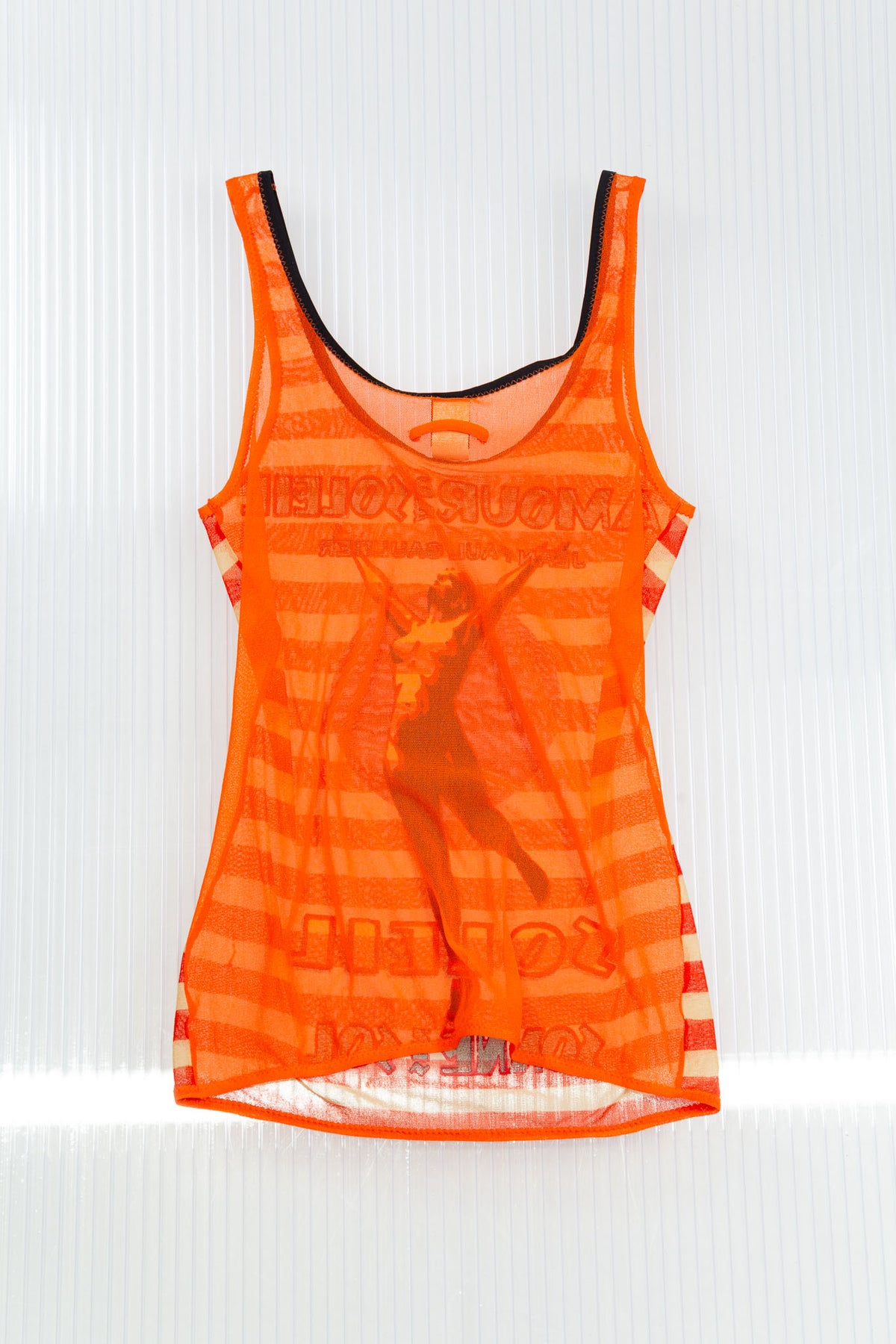 JEAN PAUL GAULTIER SHEER 'AMOUR AU SOLEIL' MESH TANK TOP