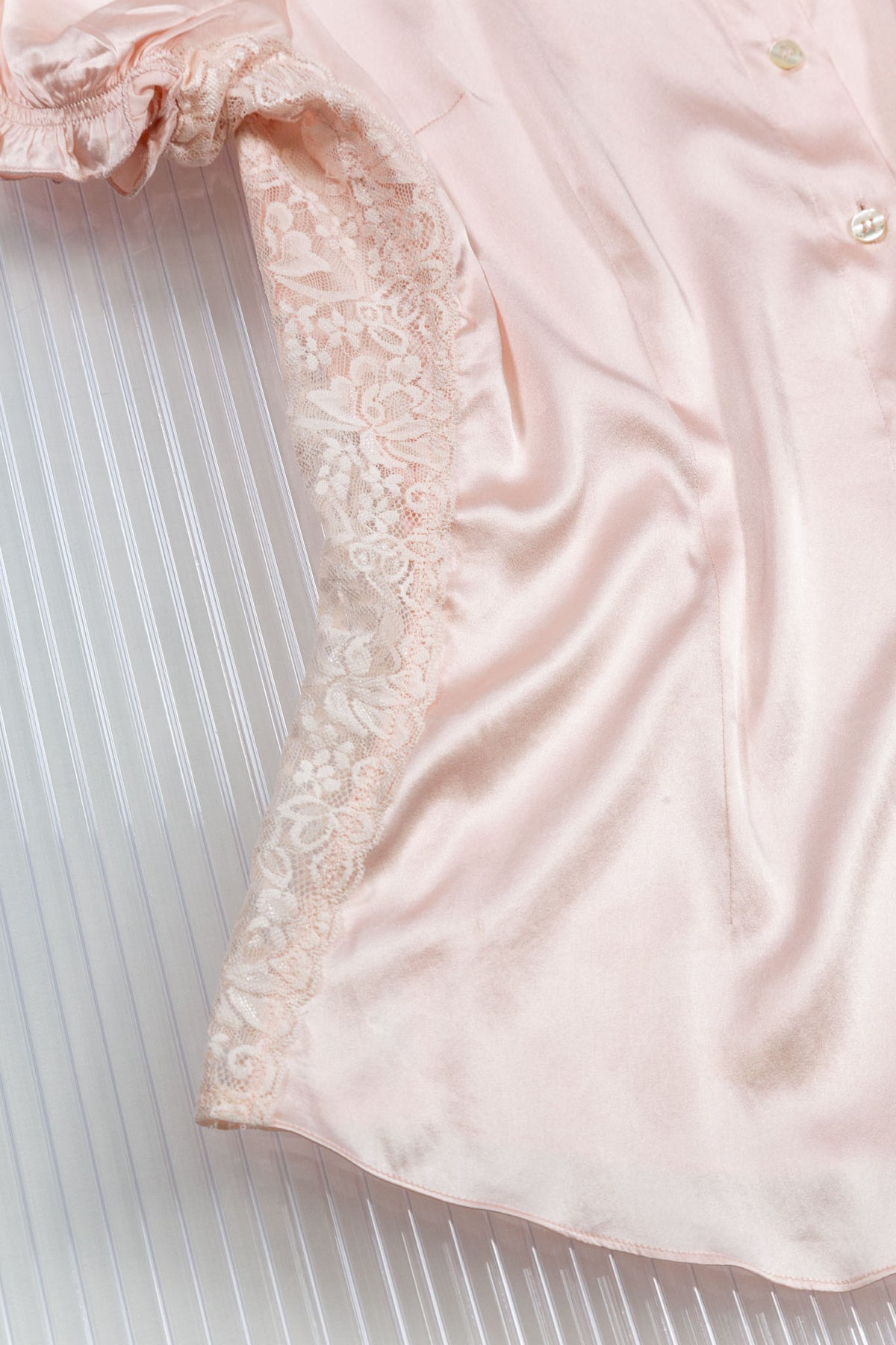 DOLCE & GBBANA SILK PINK LACE SHIRT