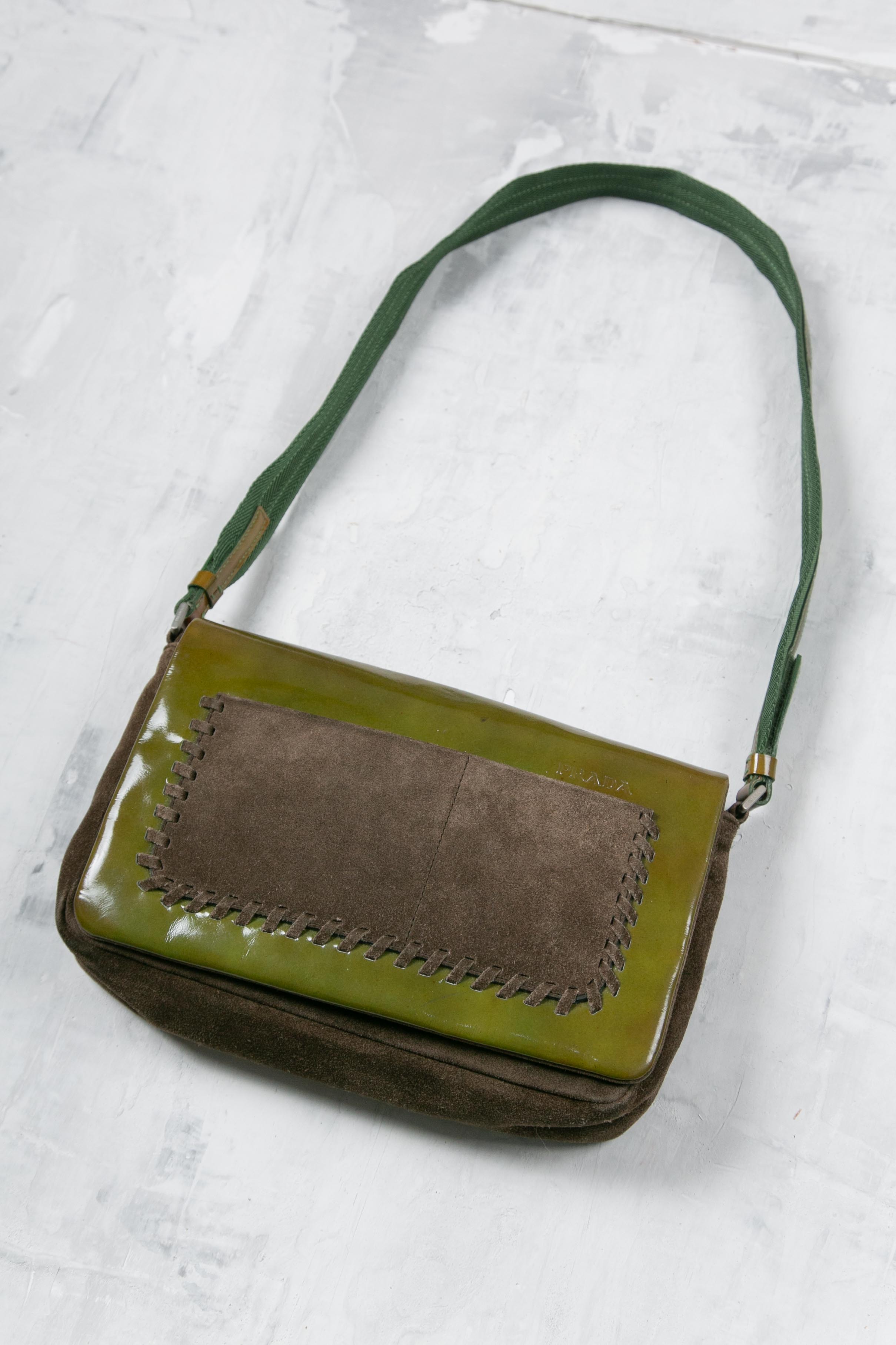 FW1999 SUEDE SHOULDER BAG