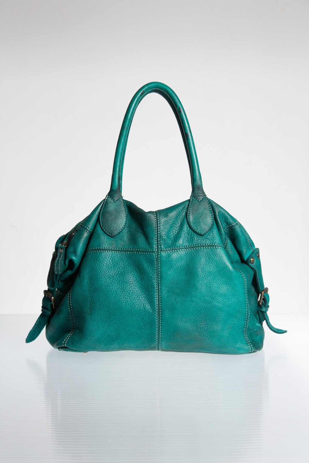 GIORGIO BRATO GREEN LEATHER TOTE BAG