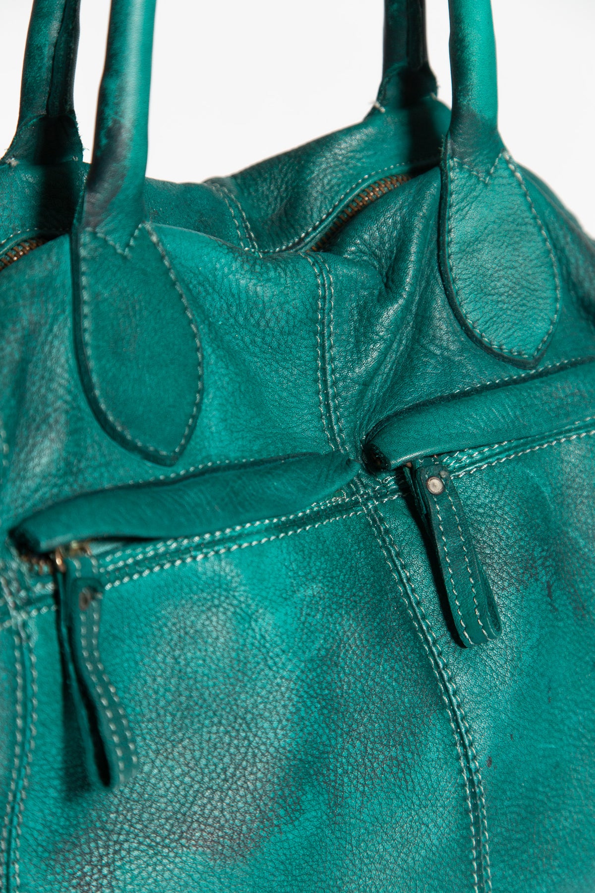 GIORGIO BRATO GREEN LEATHER TOTE BAG