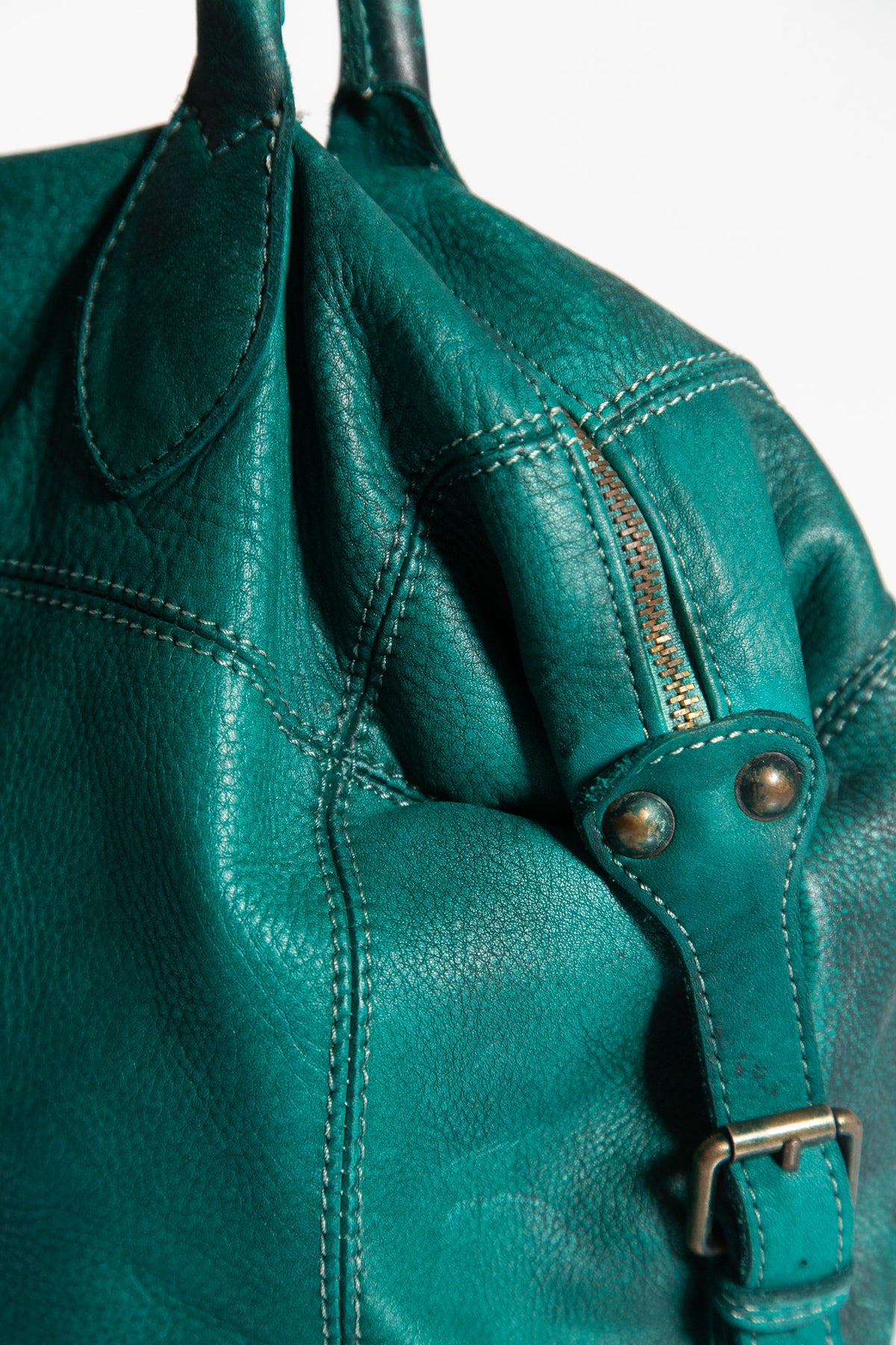 GIORGIO BRATO GREEN LEATHER TOTE BAG
