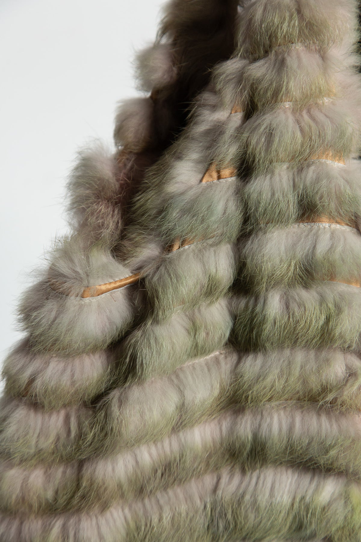 SAGE GREEN FUR PANEL SHOULDER BAG