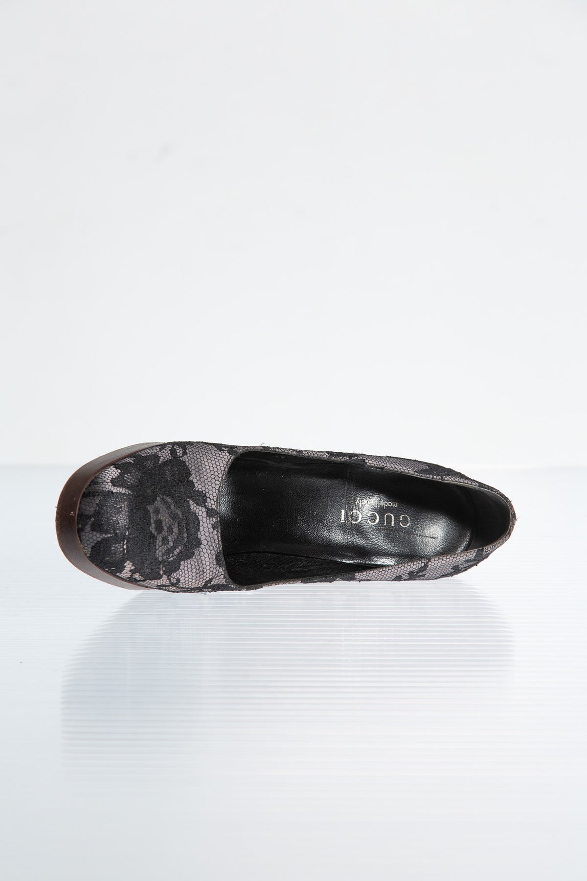 GUCCI BY TOM FORD SILK LACE PLATFORM PUMPS