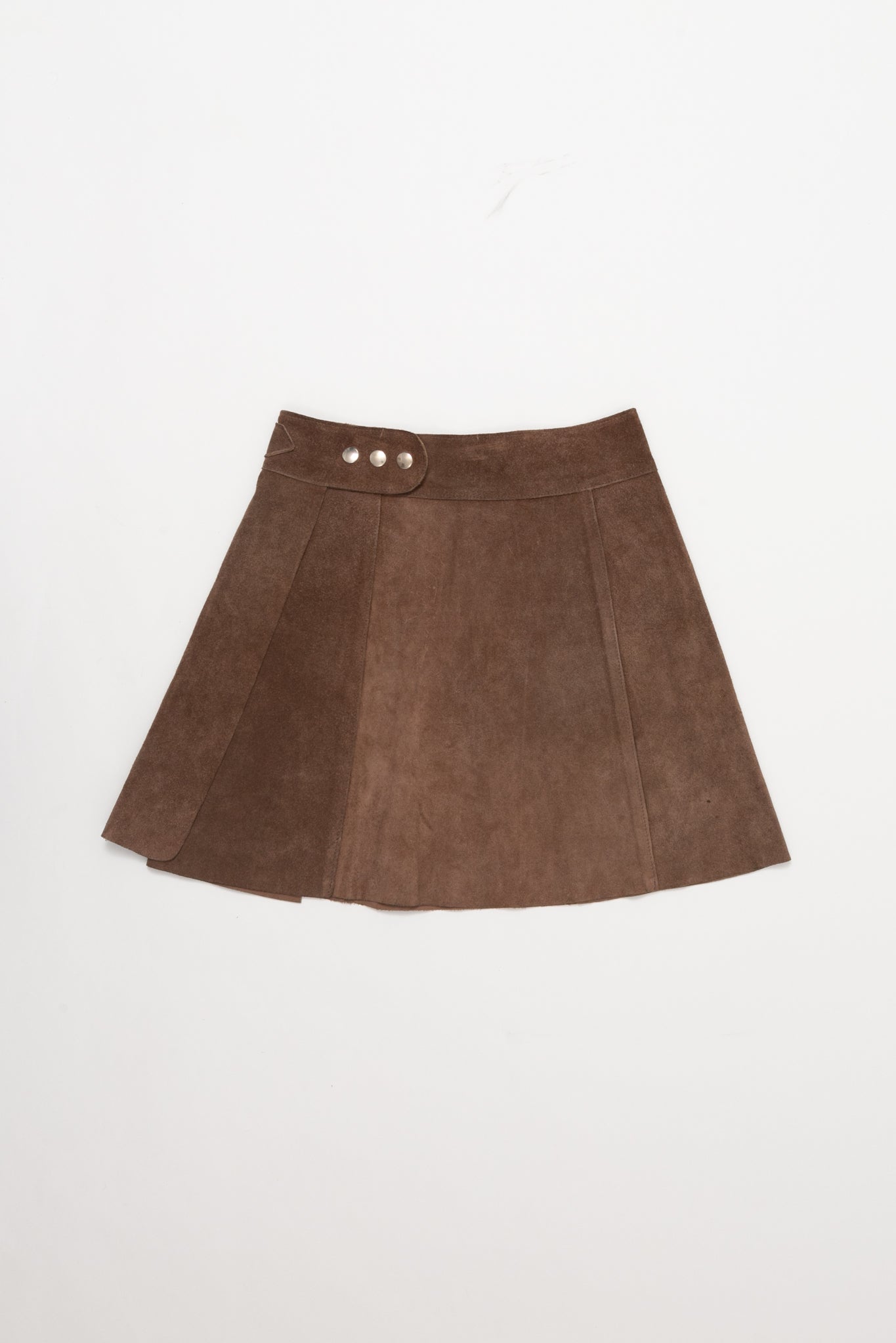Washed Brown Suede Skirt
