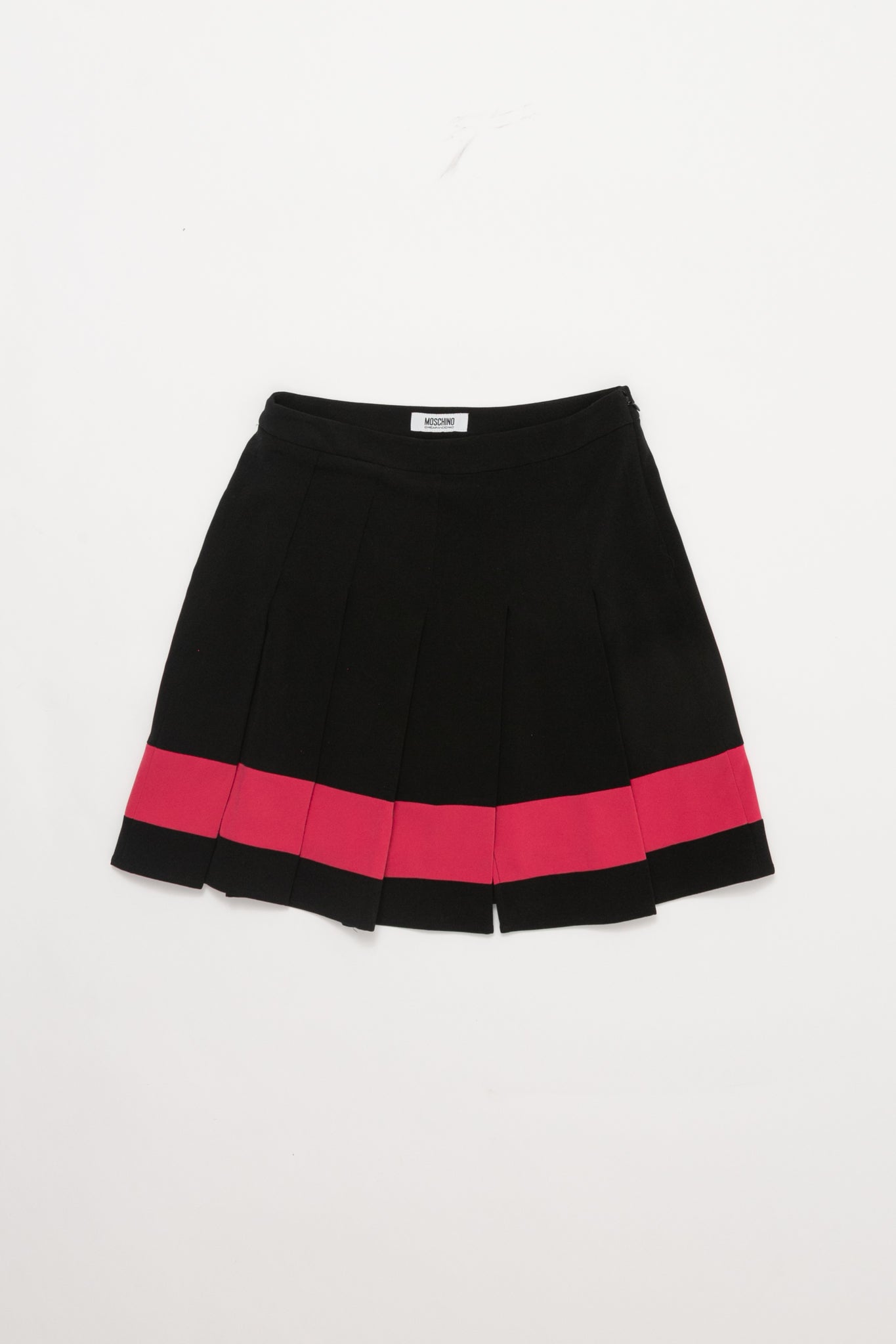 Moschino Black & Pink Pleated Skirt