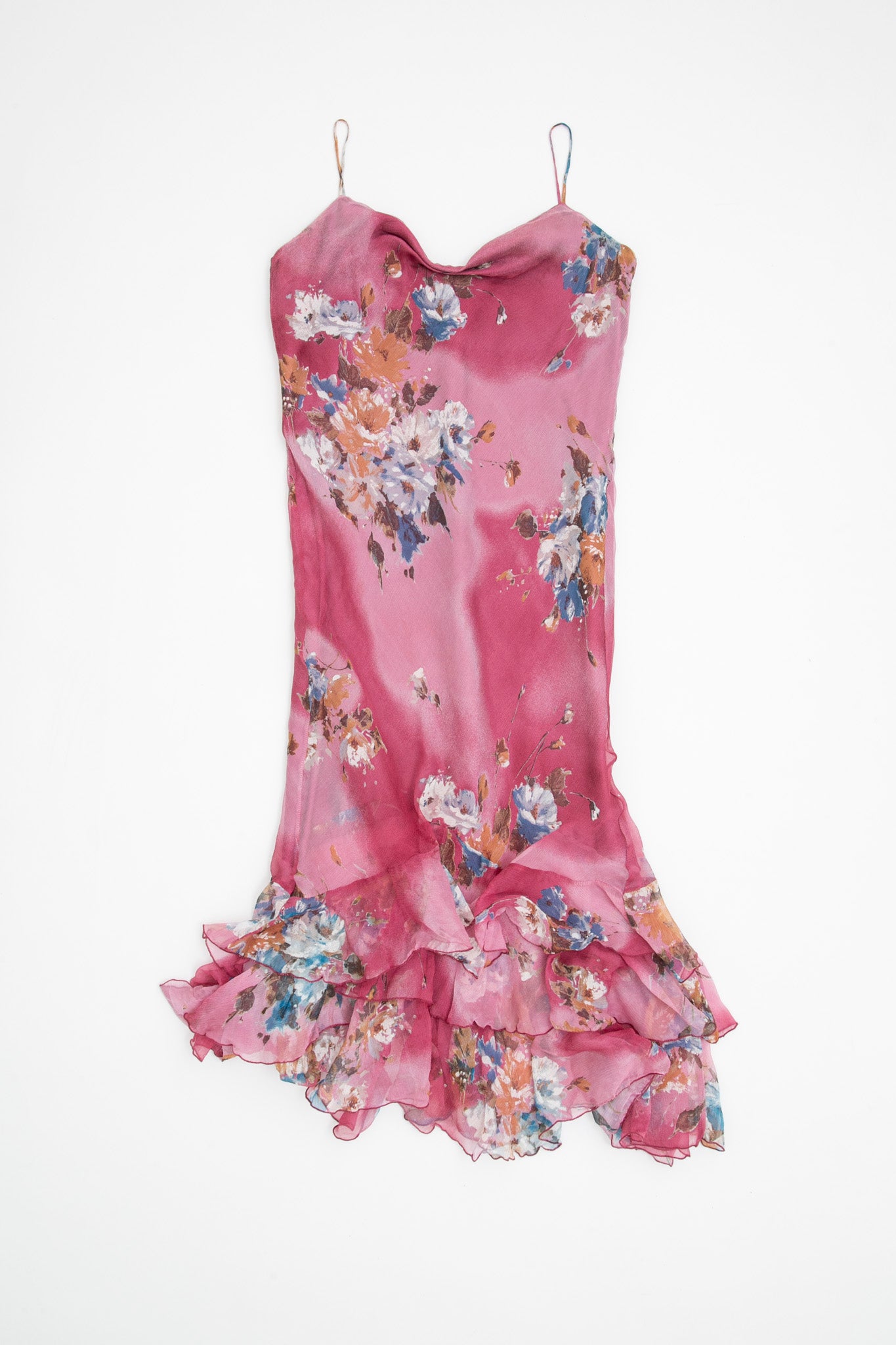 Amore Ruffles Silk Dress